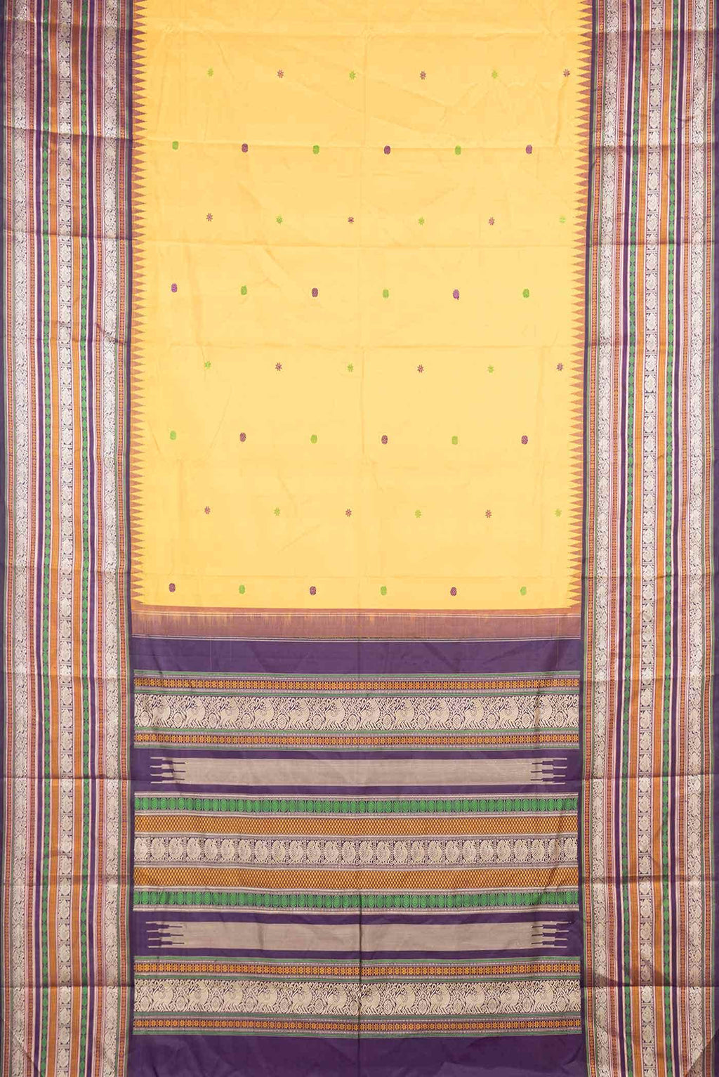 Mustard Dual Tone Kanchipuram Silk Saree