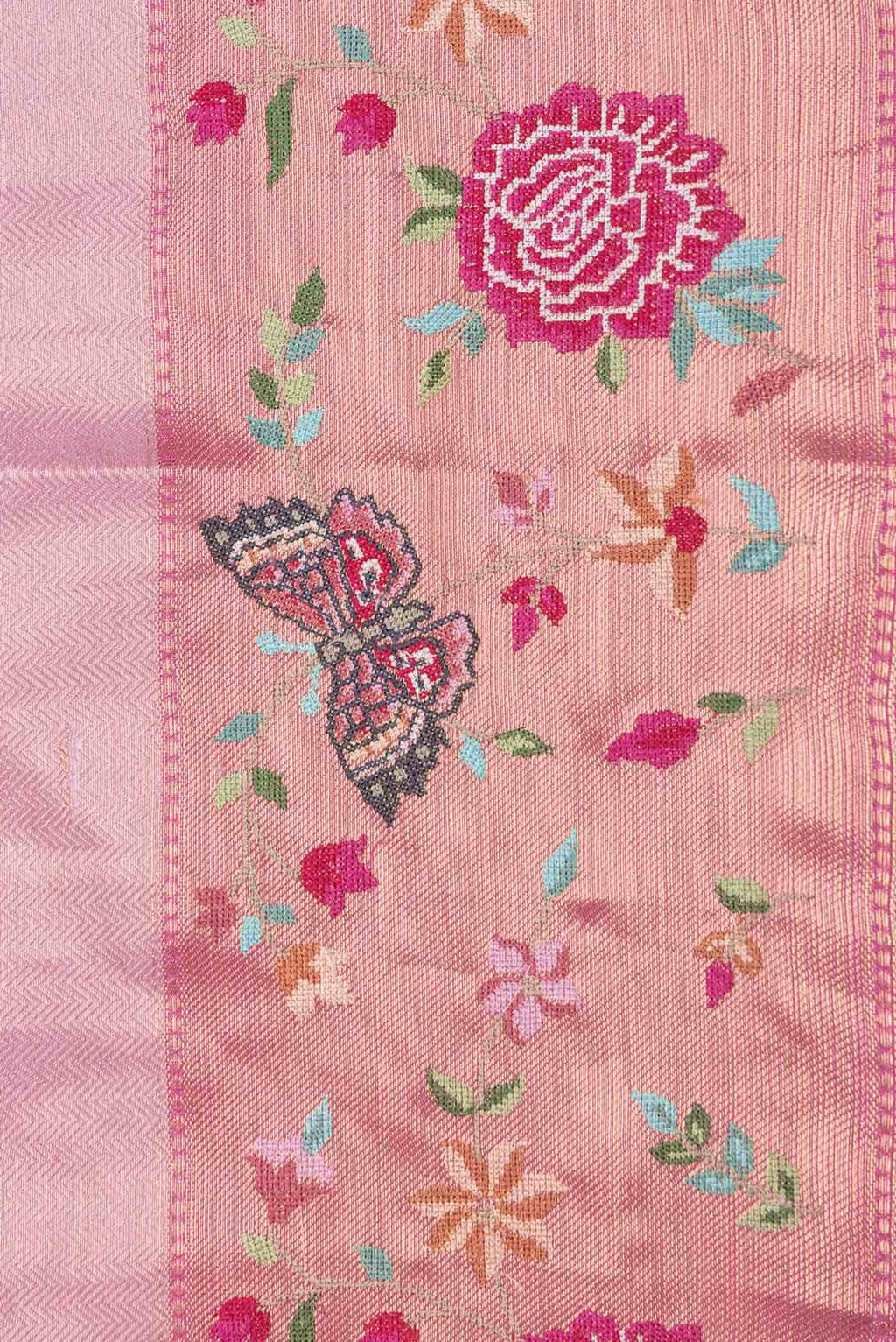 Pink Dual Tone Banarasi Silk Saree