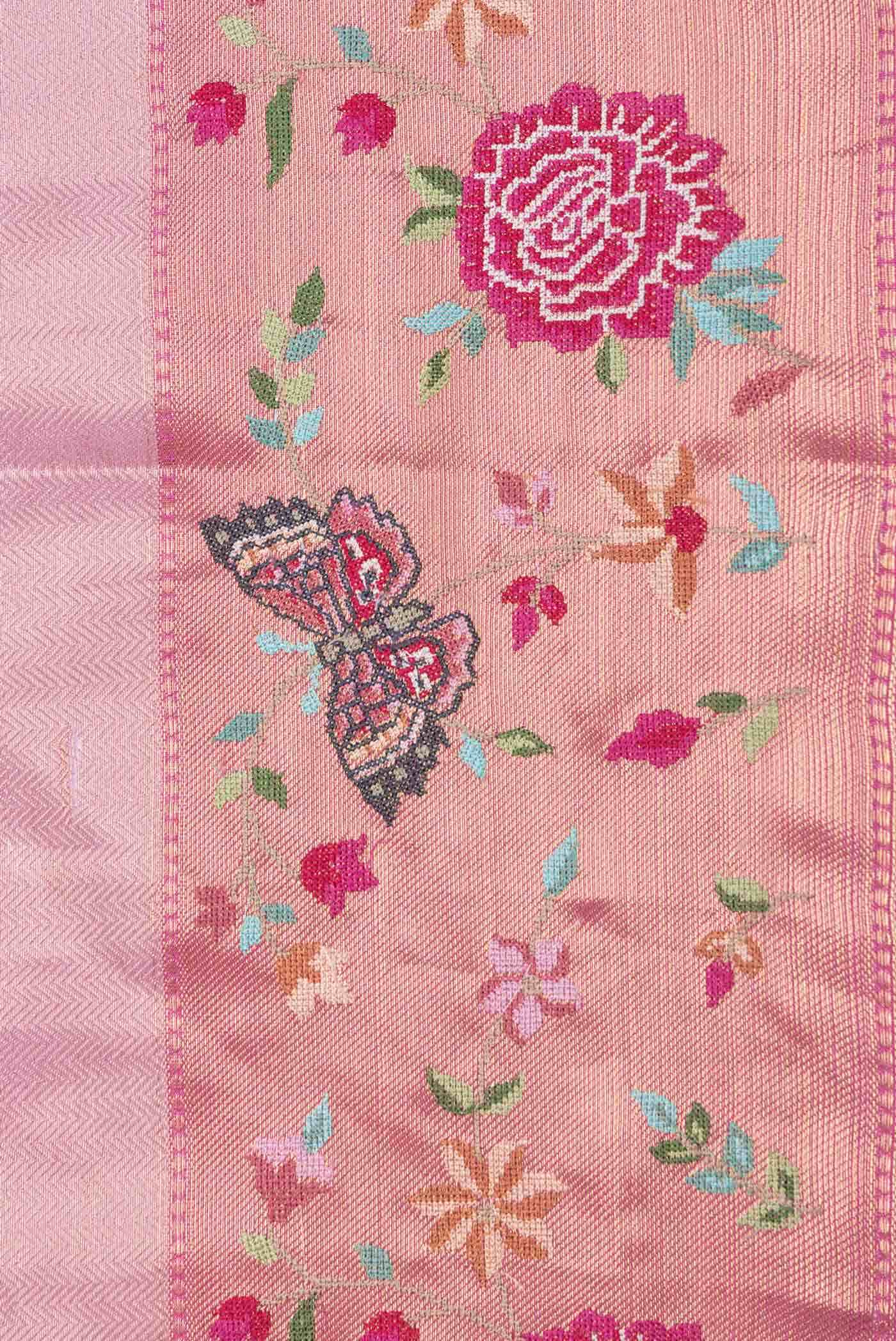 Pink Dual Tone Banarasi Silk Saree