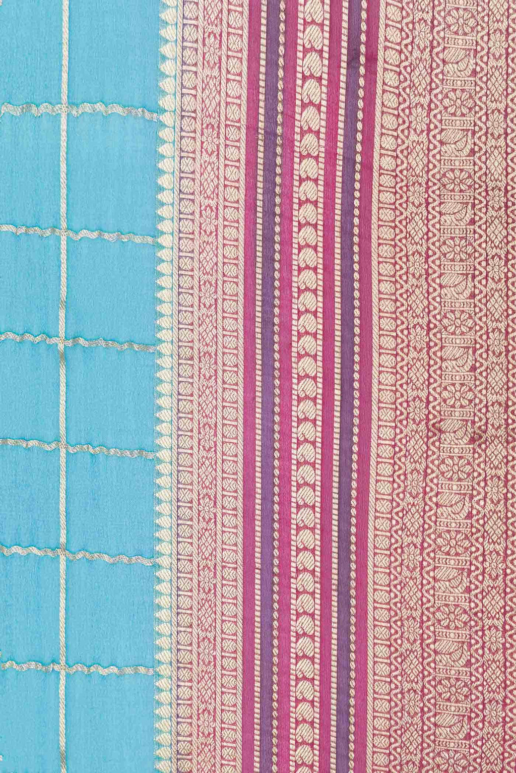 Sky Blue Dual Tone Mysore Georgette Saree