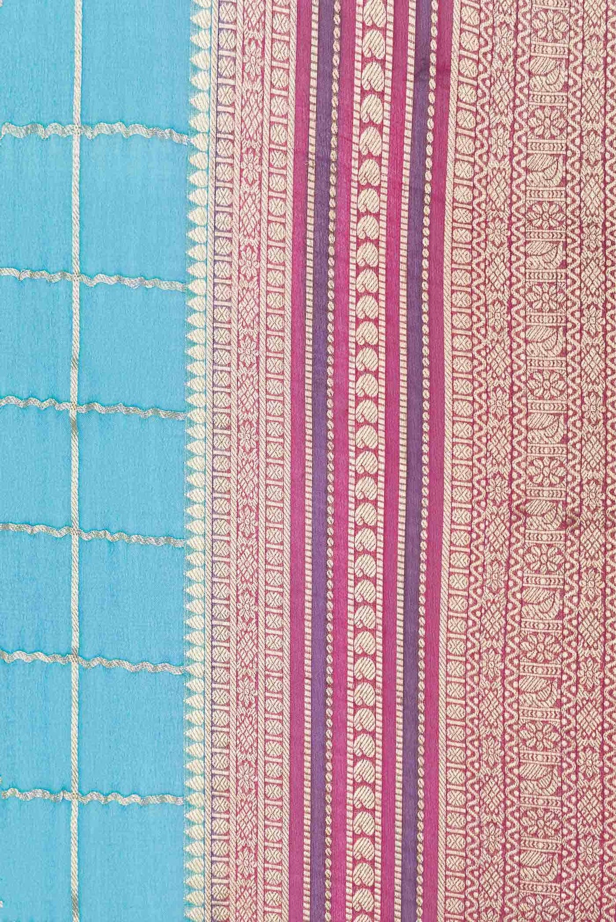 Sky Blue Dual Tone Mysore Georgette Saree