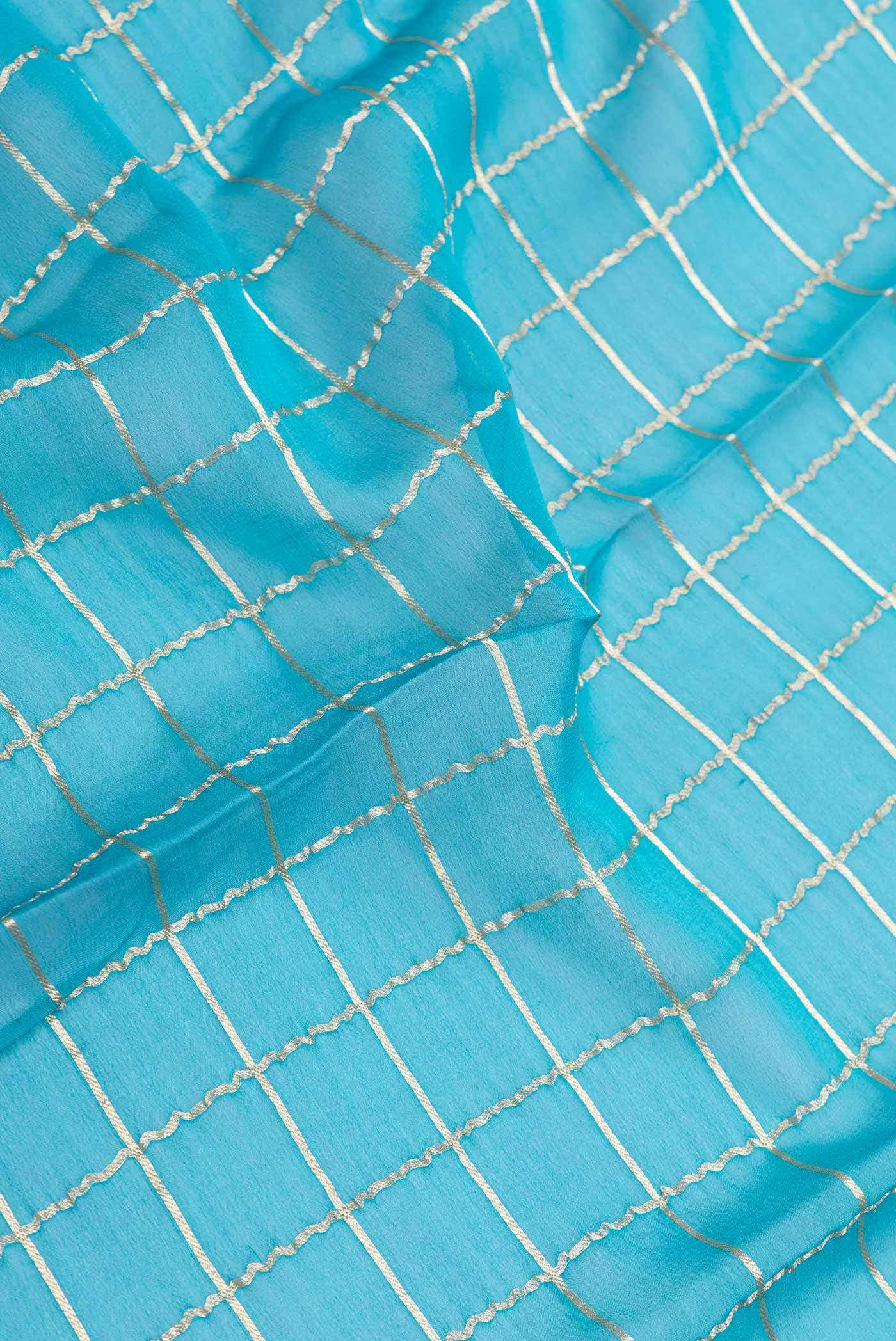 Sky Blue Dual Tone Mysore Georgette Saree
