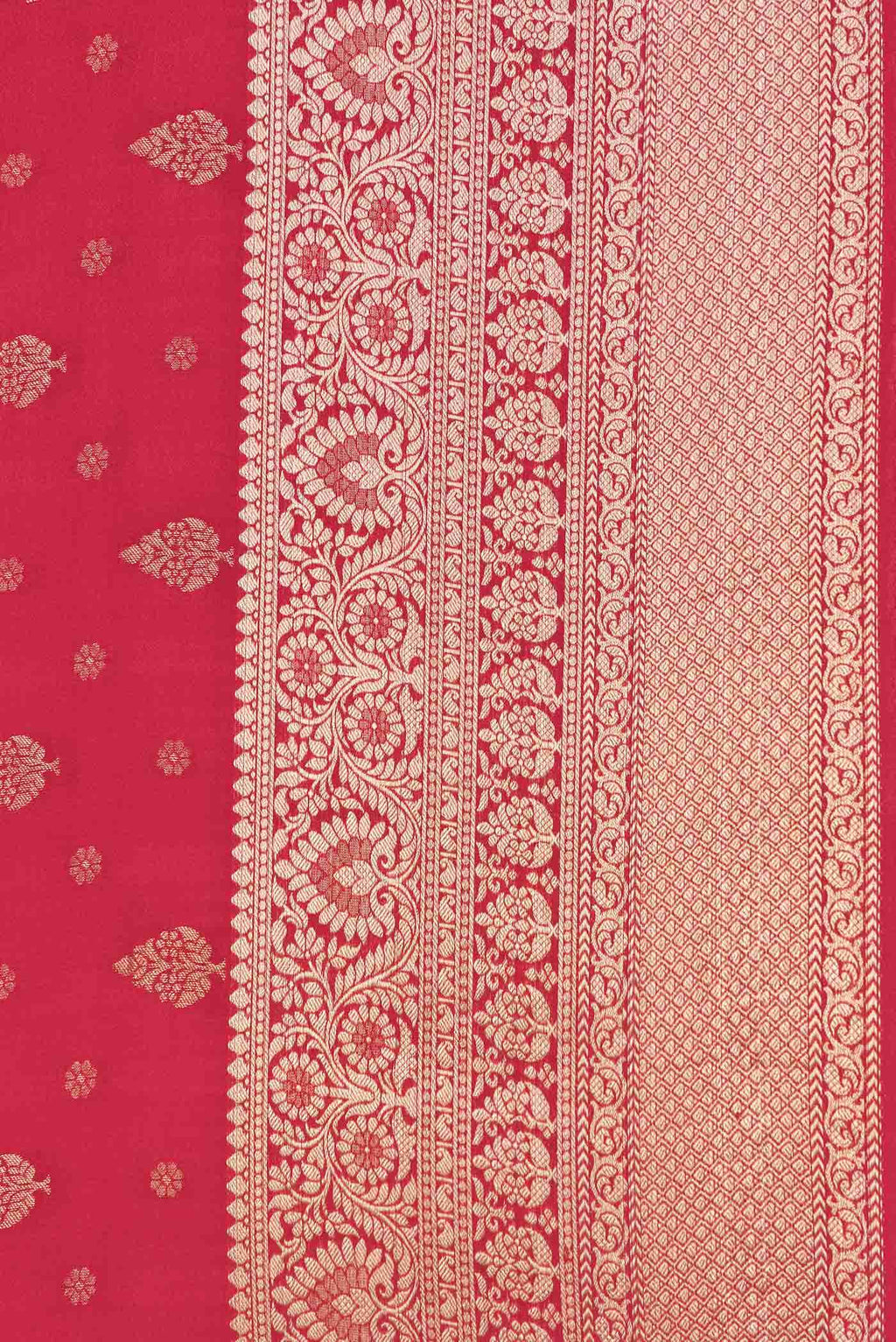 Red Dual Tone Mysore Georgette Saree