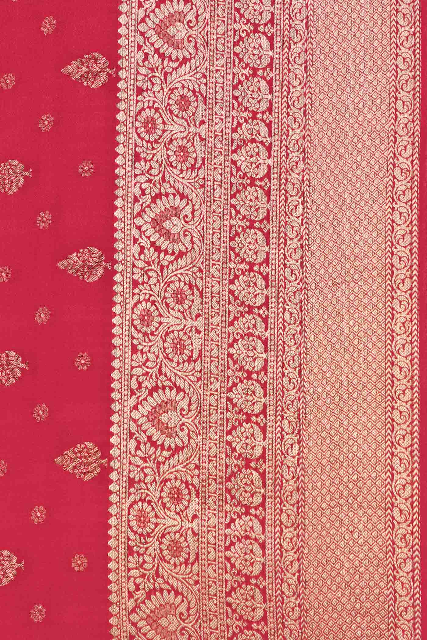 Red Dual Tone Mysore Georgette Saree