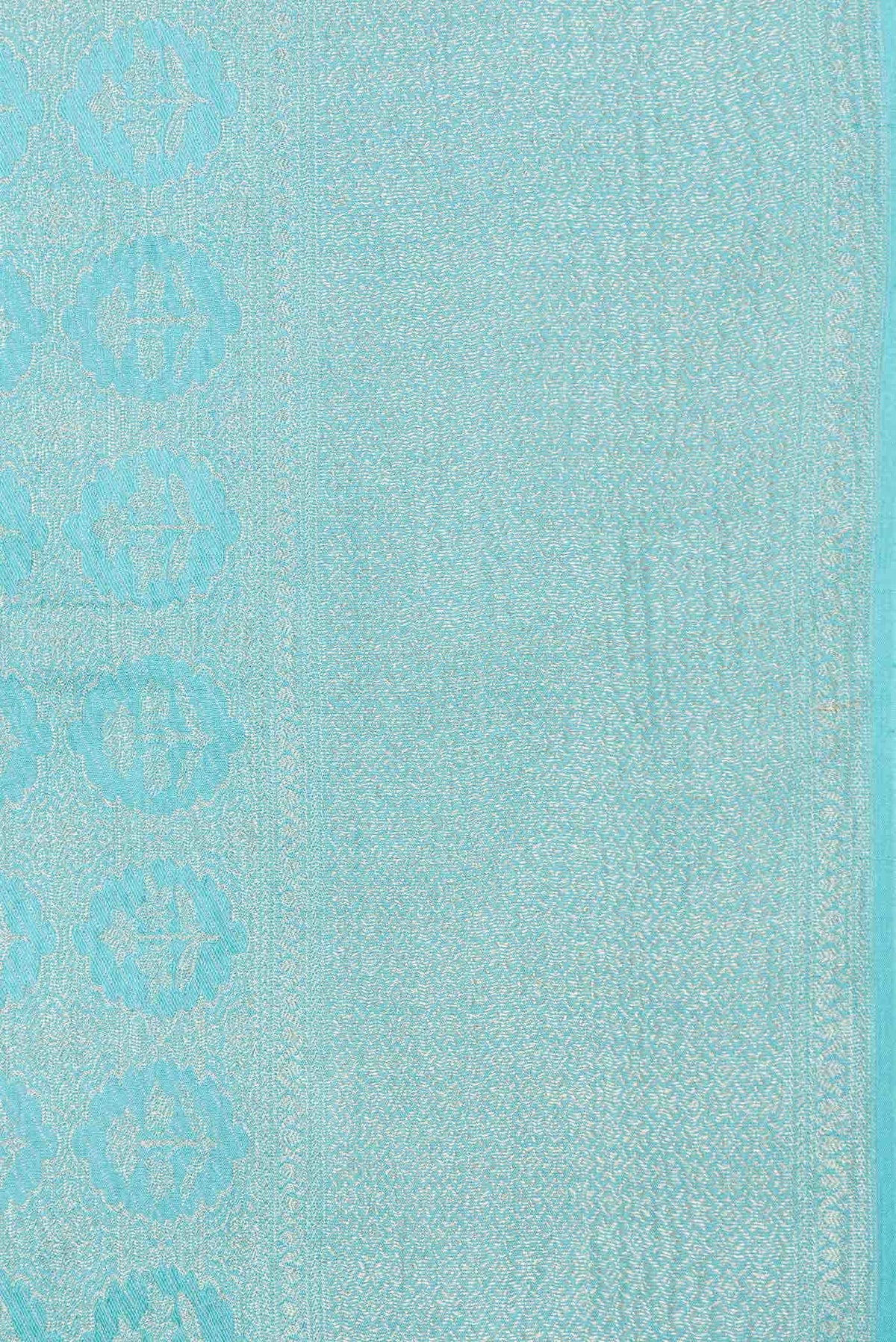 Light Blue Mysore Crepe Saree