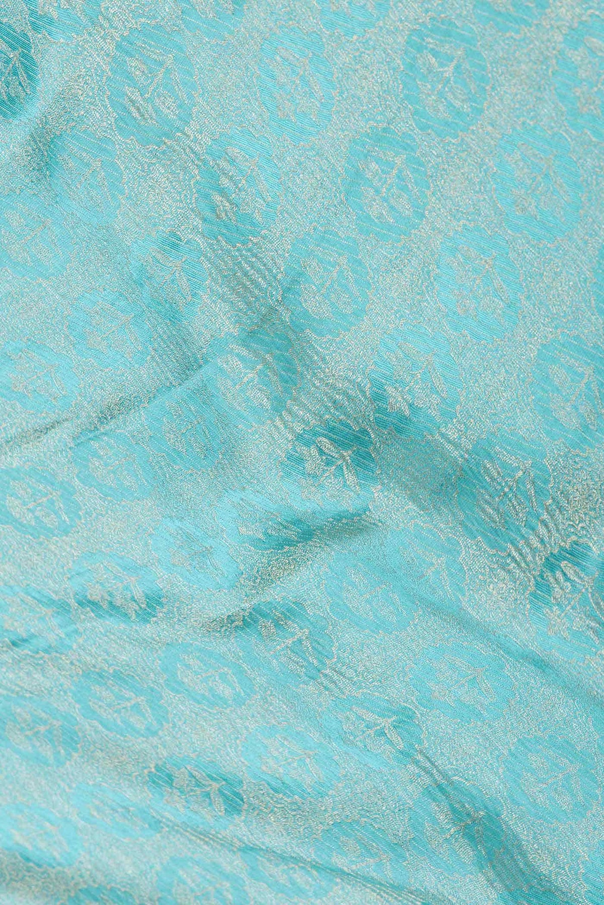 Light Blue Mysore Crepe Saree