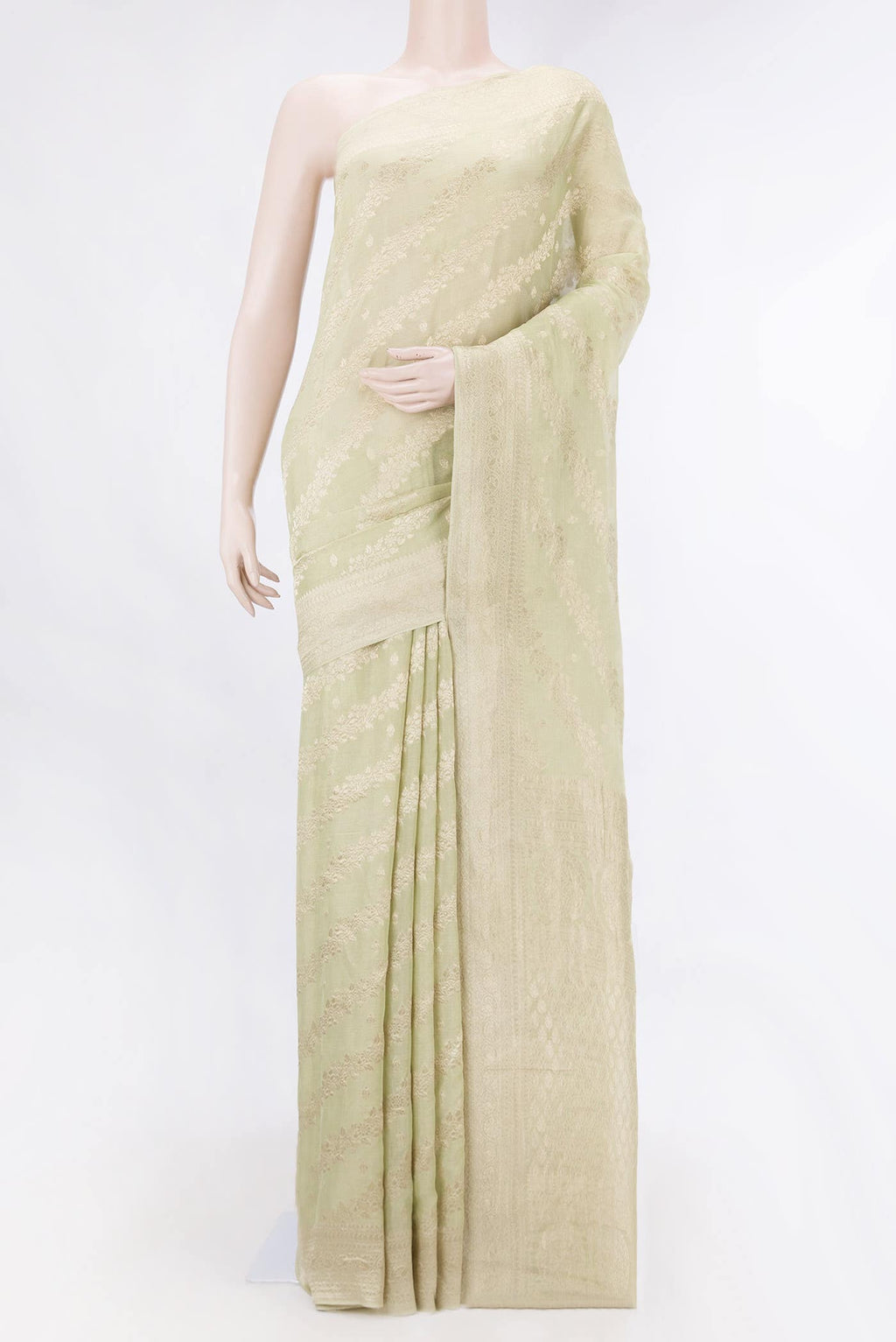 Pista Green Dual Tone Mysore Georgette Saree