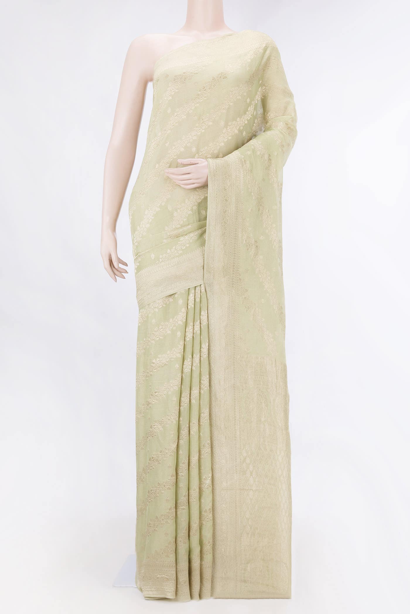 Pista Green Dual Tone Mysore Georgette Saree