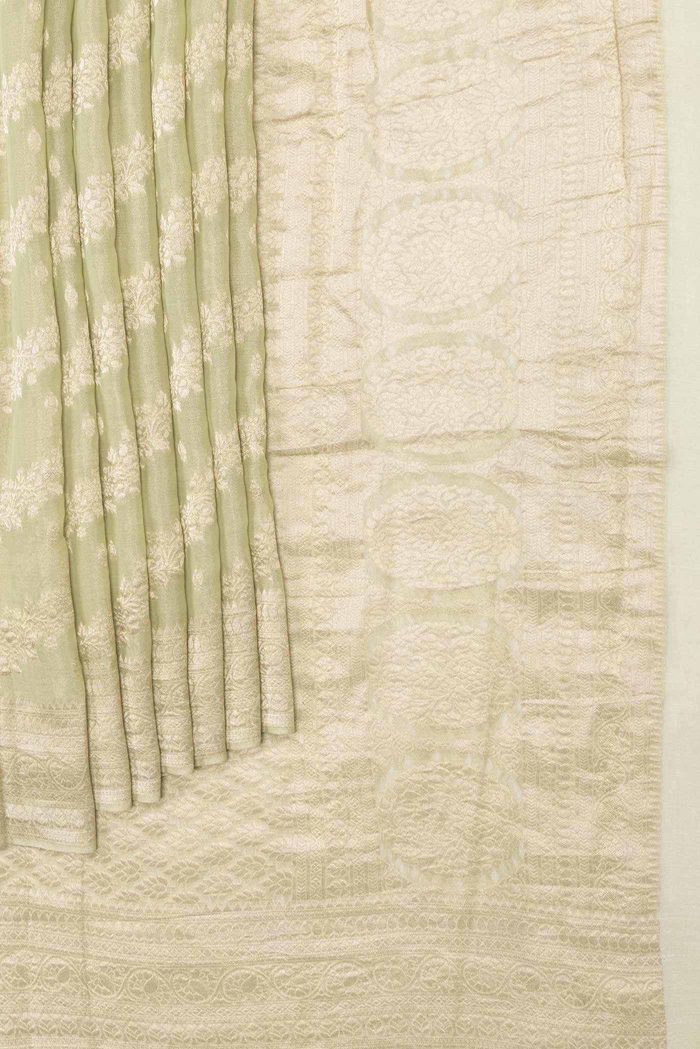 Pista Green Dual Tone Mysore Georgette Saree