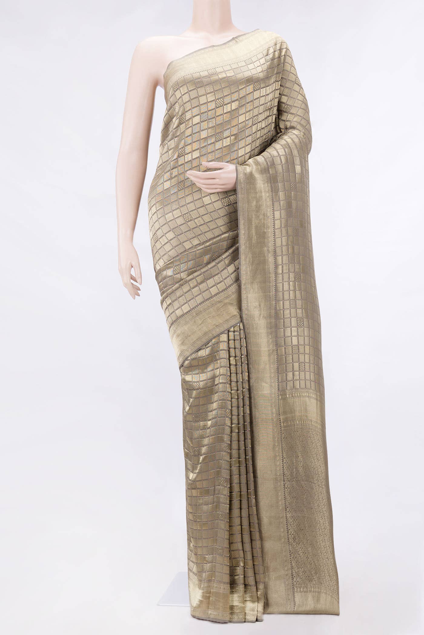 Grey Dual Tone Mysore Georgette Saree