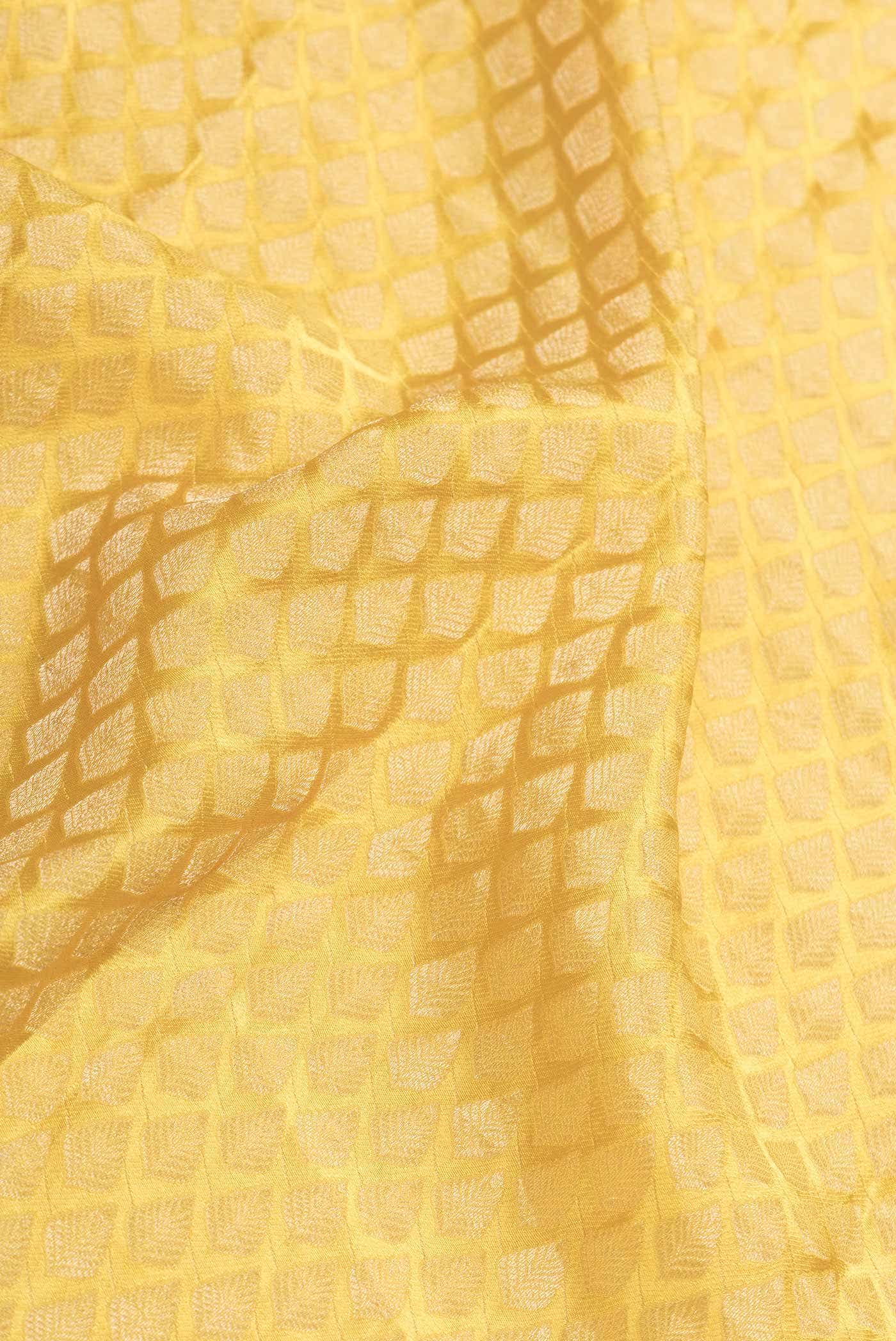 Yellow Mysore Crepe Saree