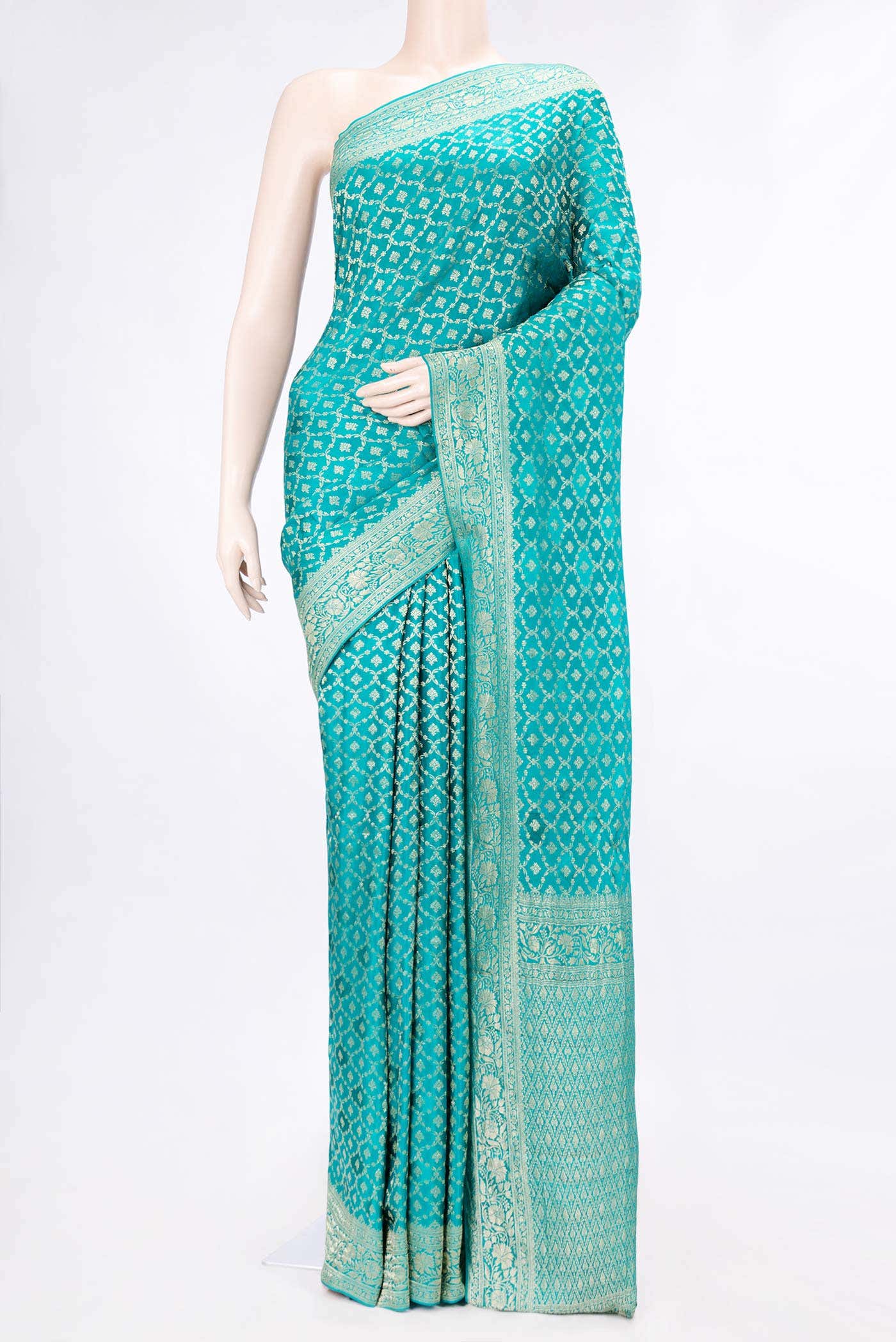 Green Dual Tone Banarasi Georgette Saree