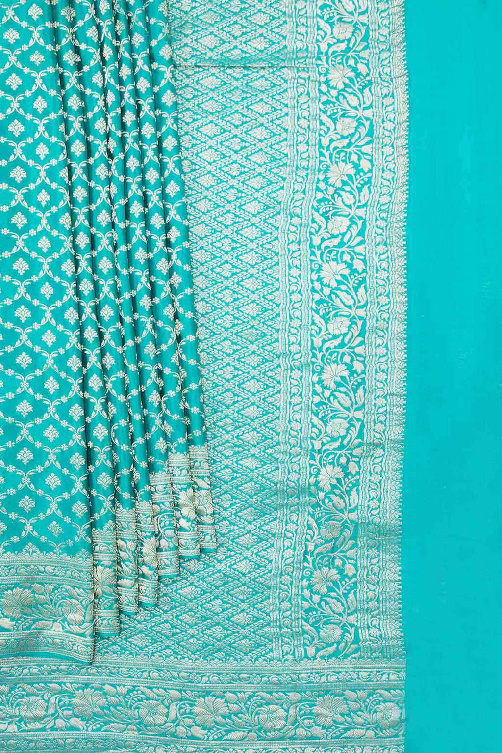 Green Dual Tone Banarasi Georgette Saree