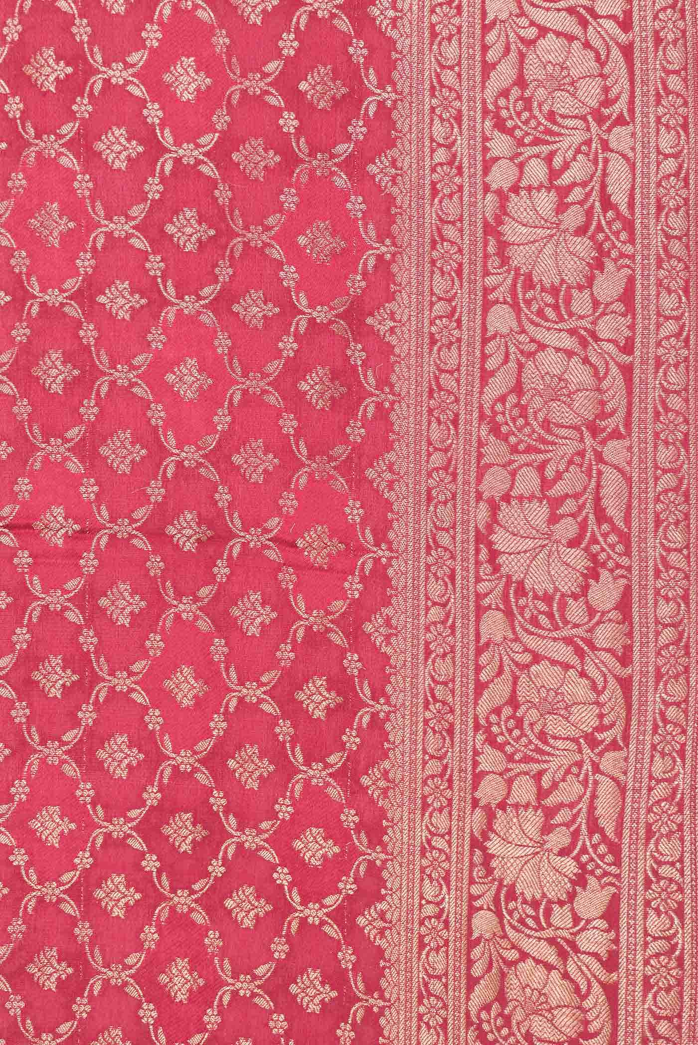 Dark Pink Dual Tone Mysore Georgette Saree
