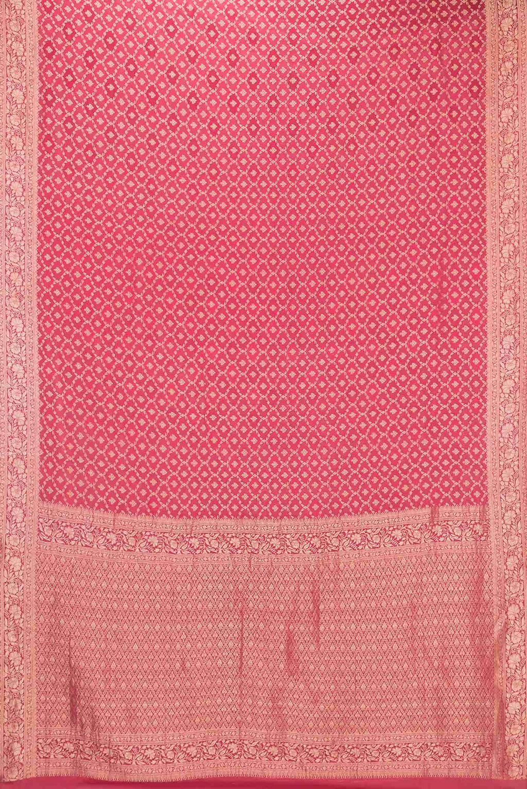 Dark Pink Dual Tone Mysore Georgette Saree