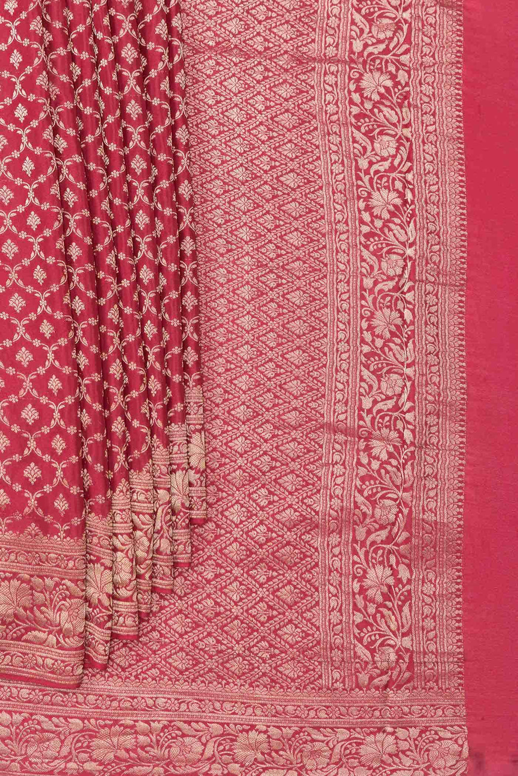 Dark Pink Dual Tone Mysore Georgette Saree