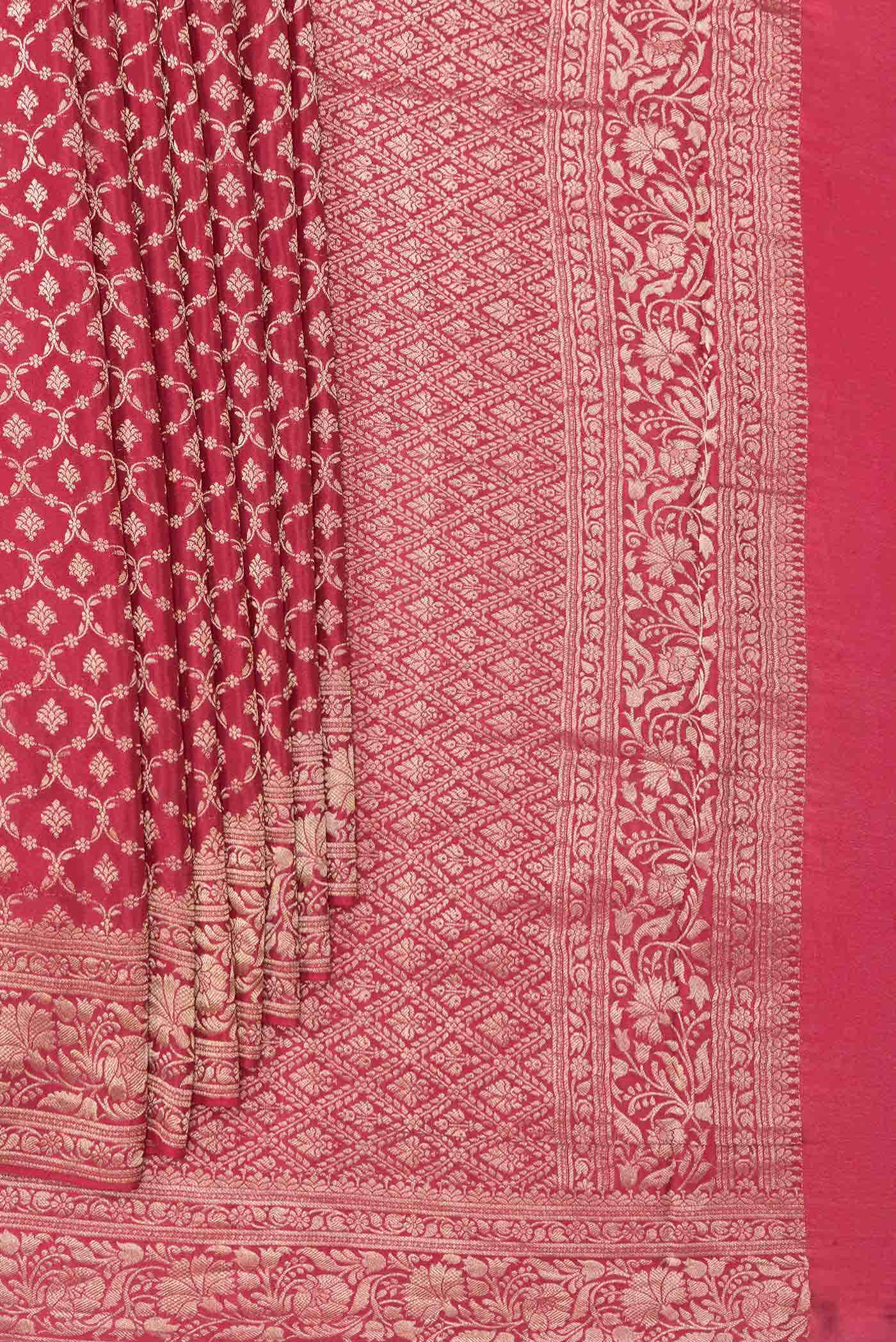 Dark Pink Dual Tone Mysore Georgette Saree