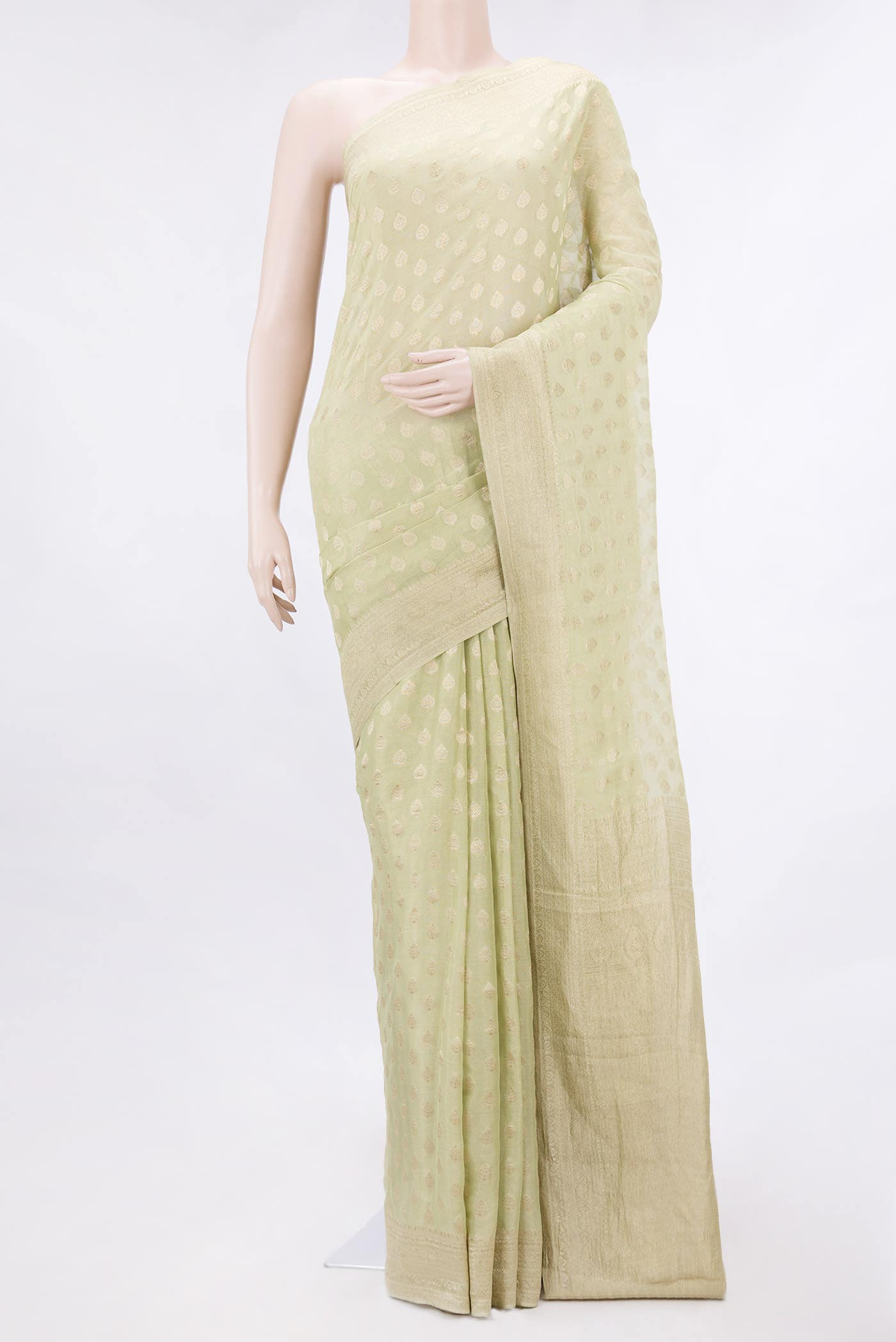 Pista Green Dual Tone Mysore Georgette Saree