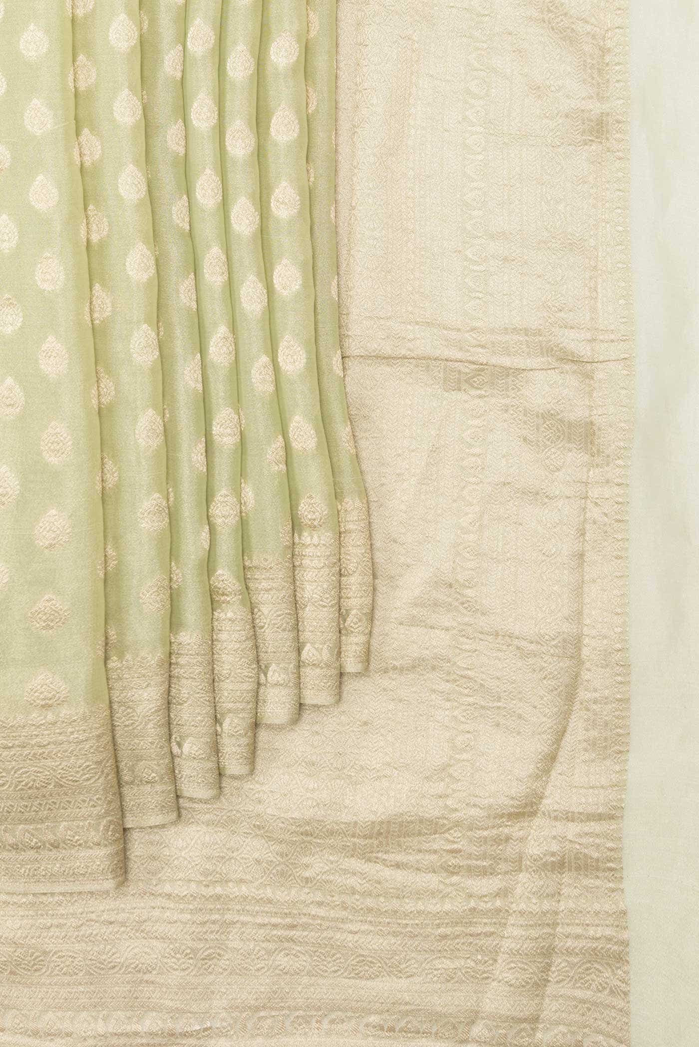 Pista Green Dual Tone Mysore Georgette Saree