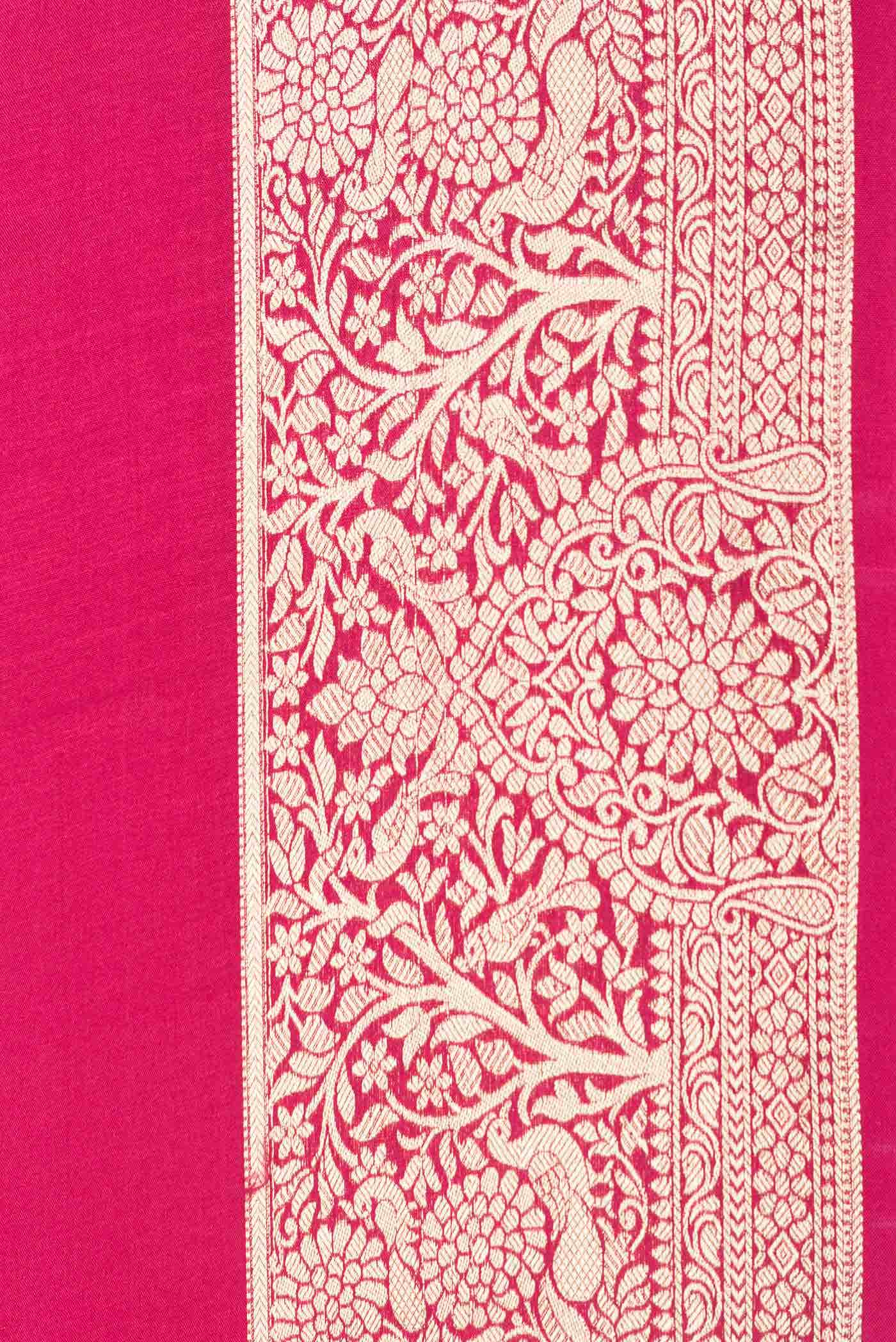Dark Pink Dual Tone Mysore Crepe Saree