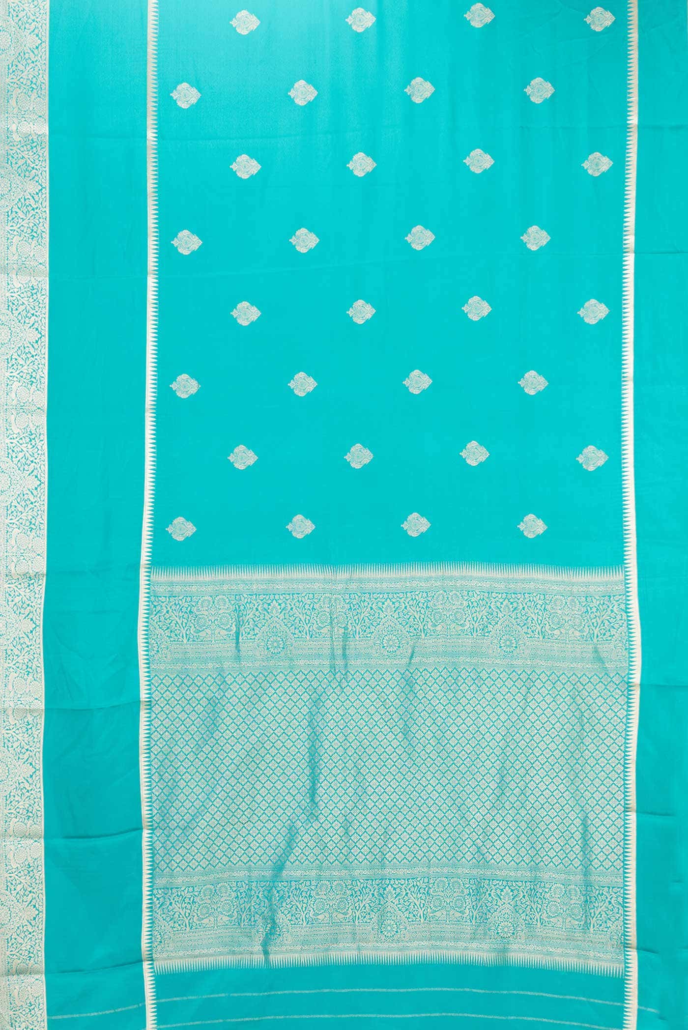 Green Dual Tone Mysore Crepe Saree