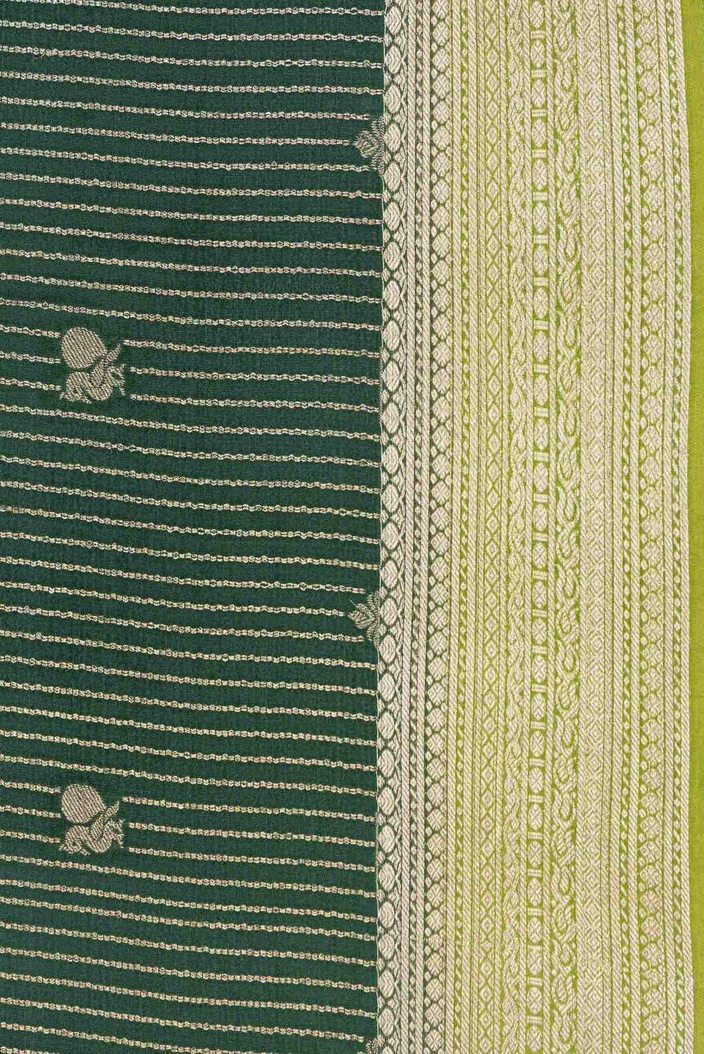 Green Dual Tone Mysore Crepe Saree