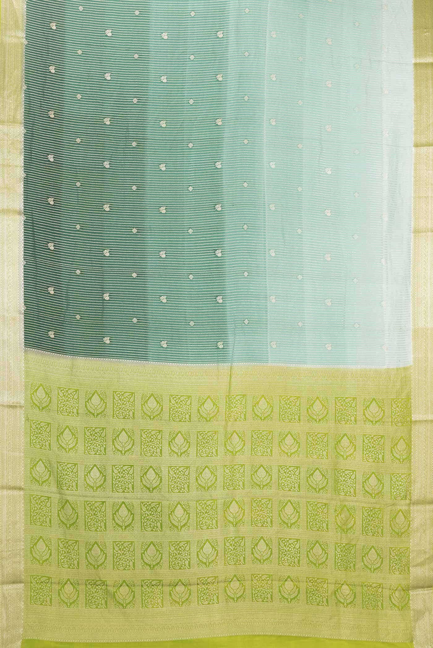 Green Dual Tone Mysore Crepe Saree