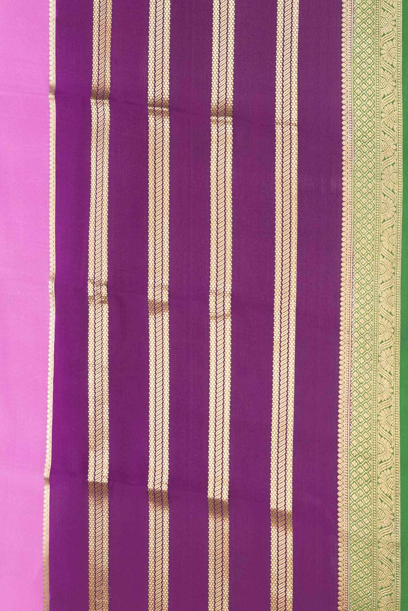 Pink Dual Tone Mysore Crepe Saree