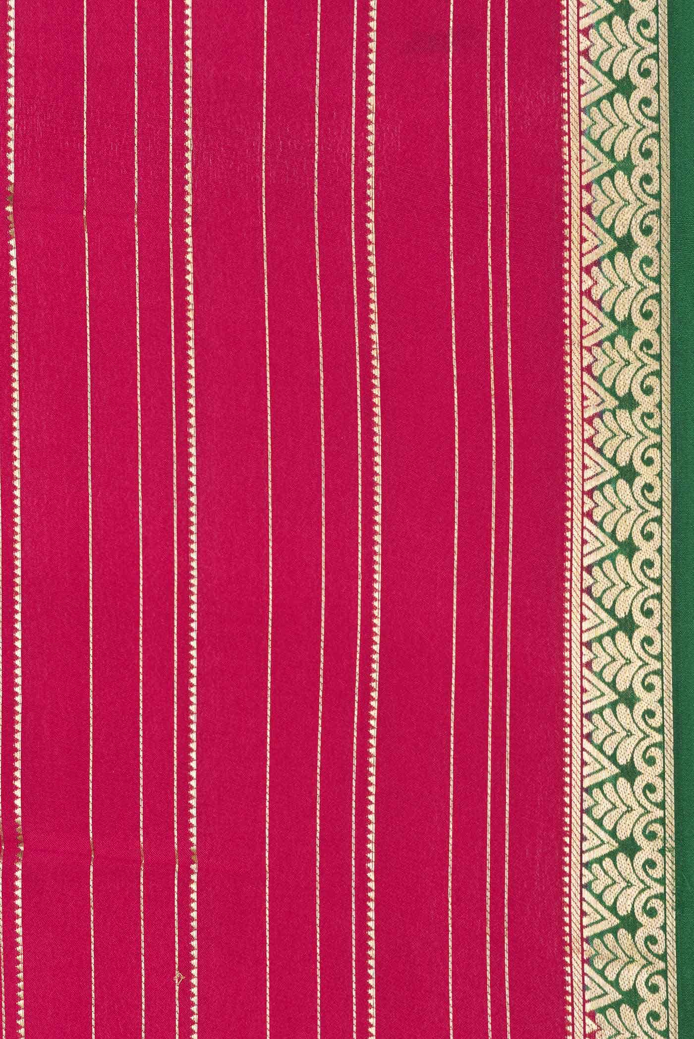 Dark Pink Dual Tone Mysore Crepe Saree