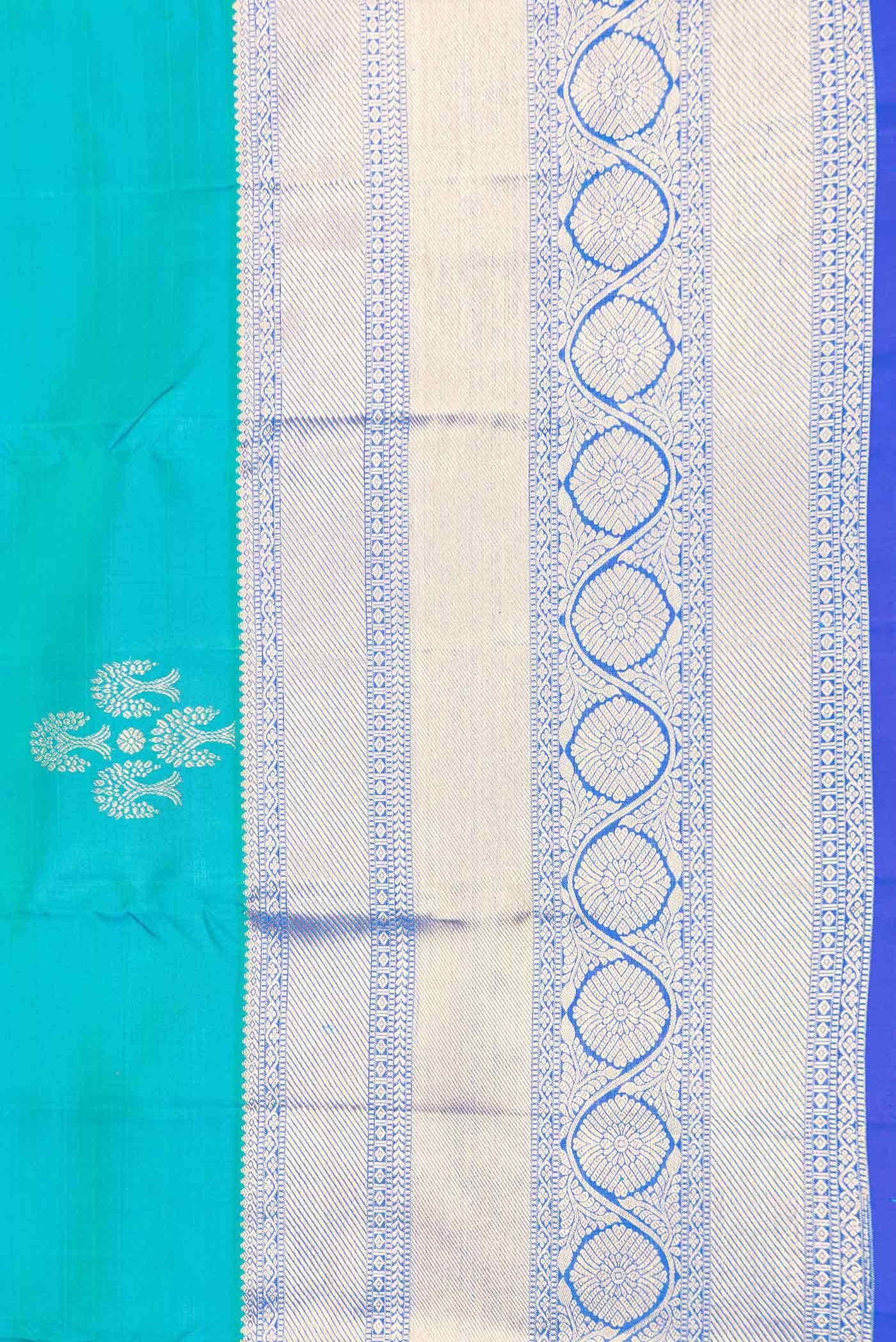 Peacock Blue Dual Tone Kanchipuram Silk Saree