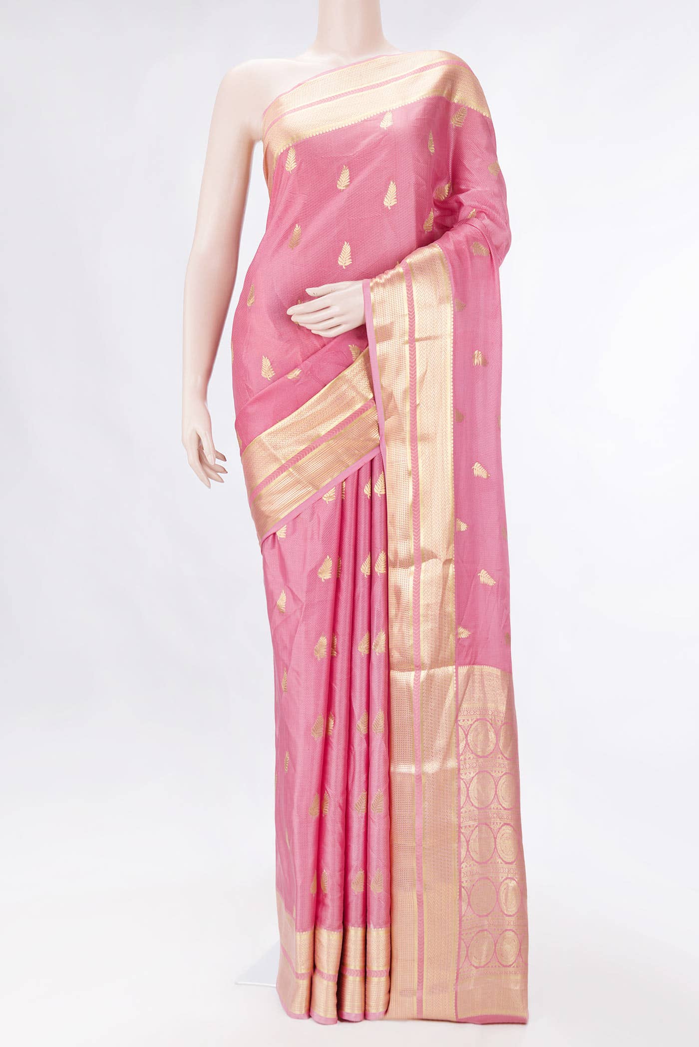 Pink Dual Tone Mysore Crepe Saree