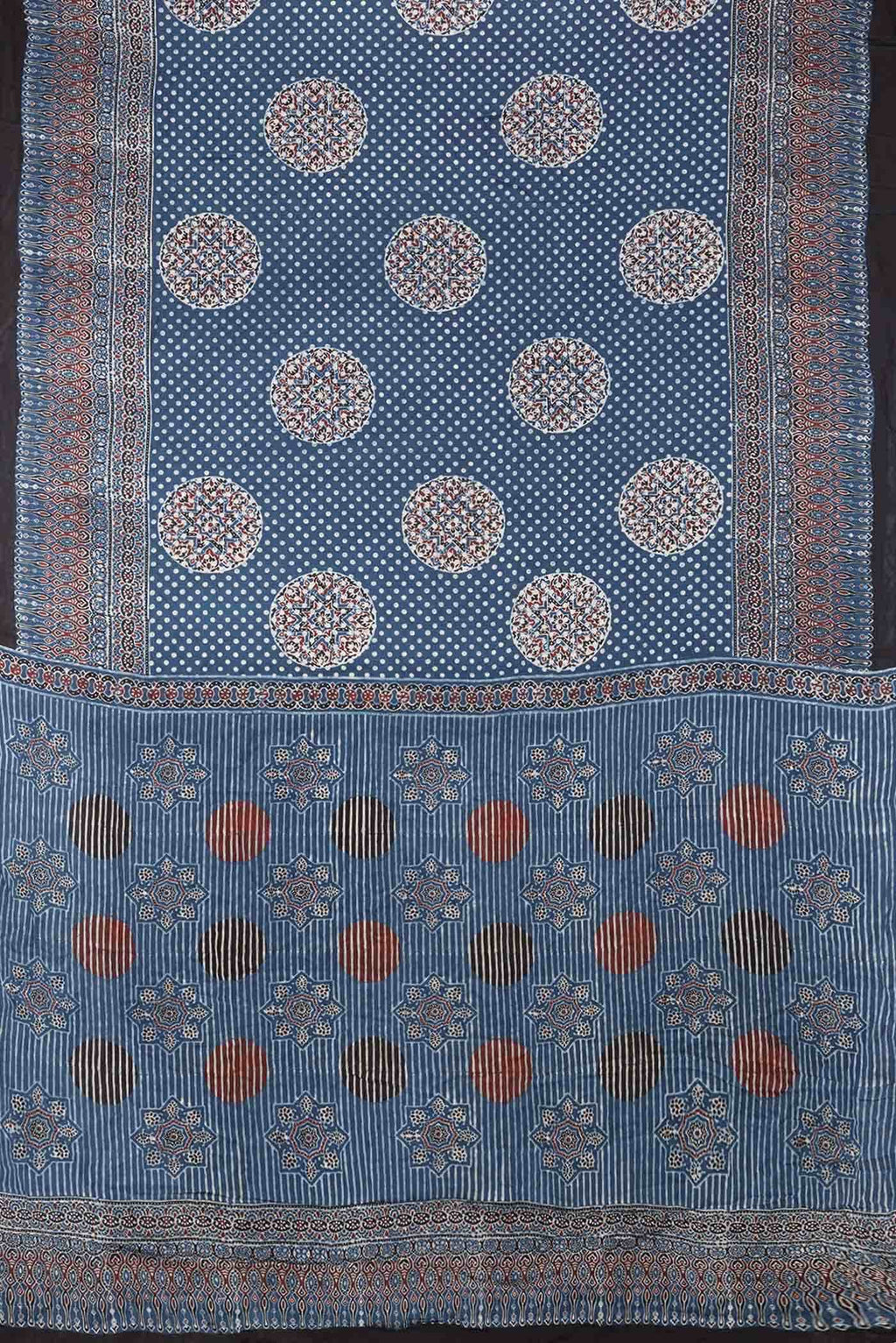 Blue Dual Tone Blended Mysore Crepe Saree