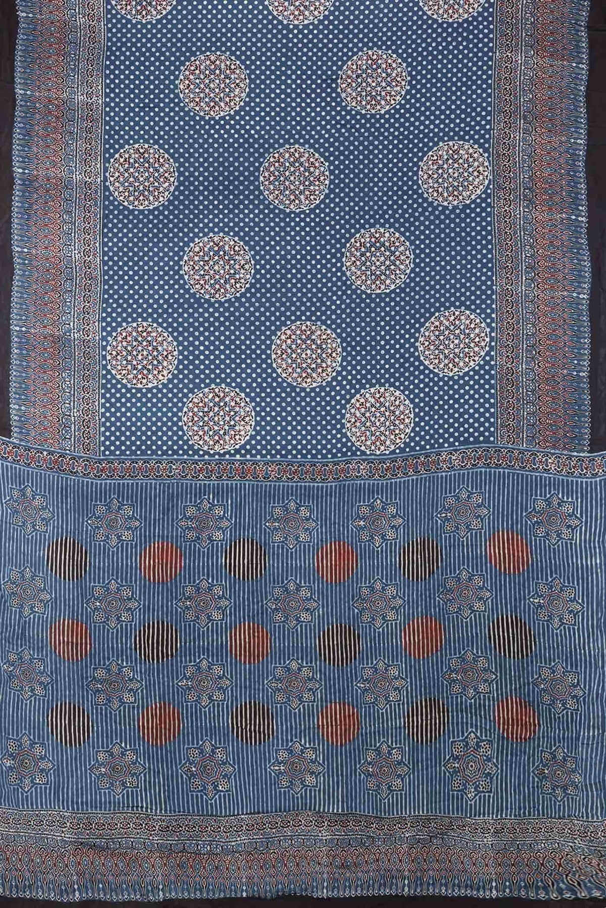 Blue Dual Tone Blended Mysore Crepe Saree