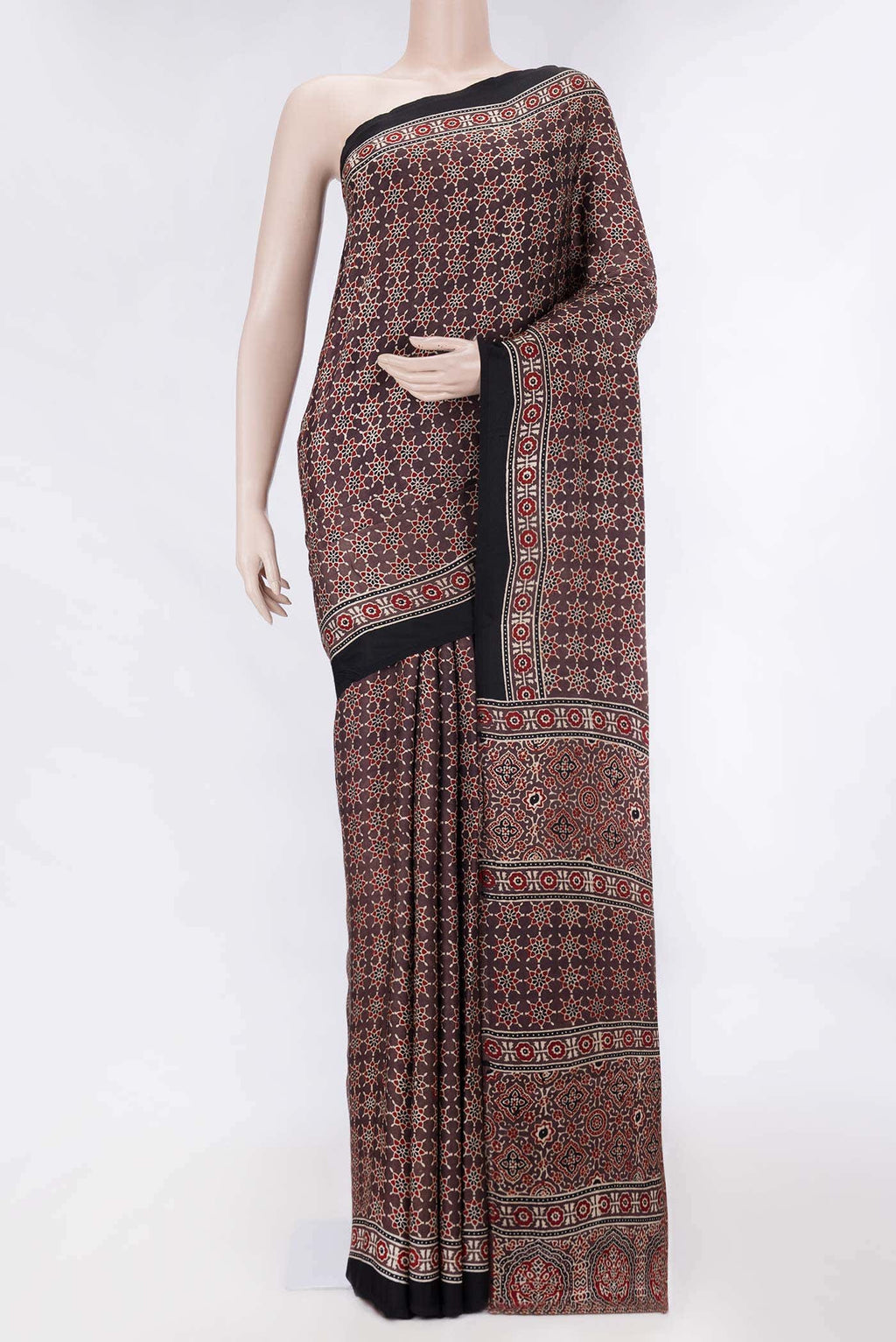 Black Dual Tone Satin Crepe Saree