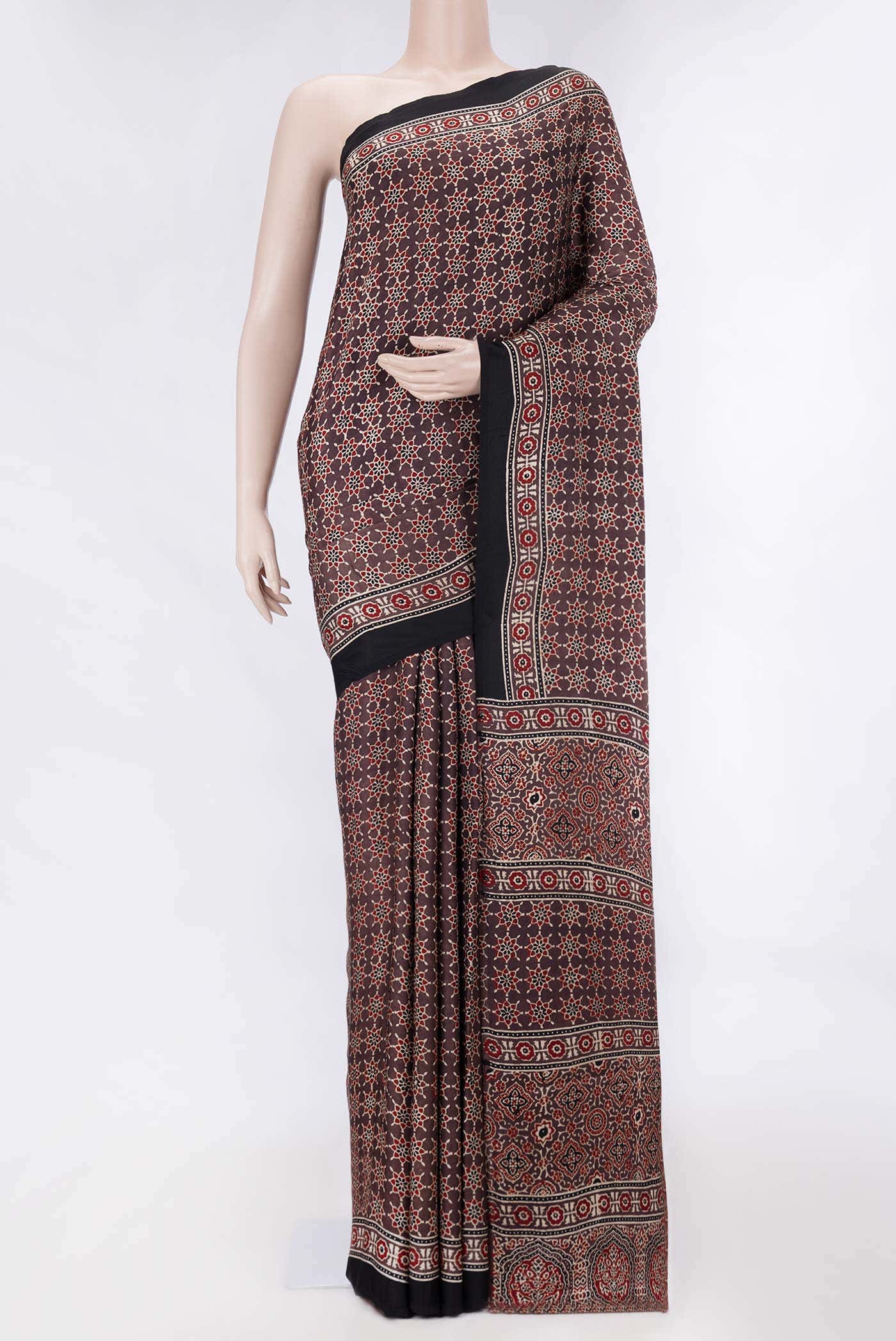 Black Dual Tone Satin Crepe Saree