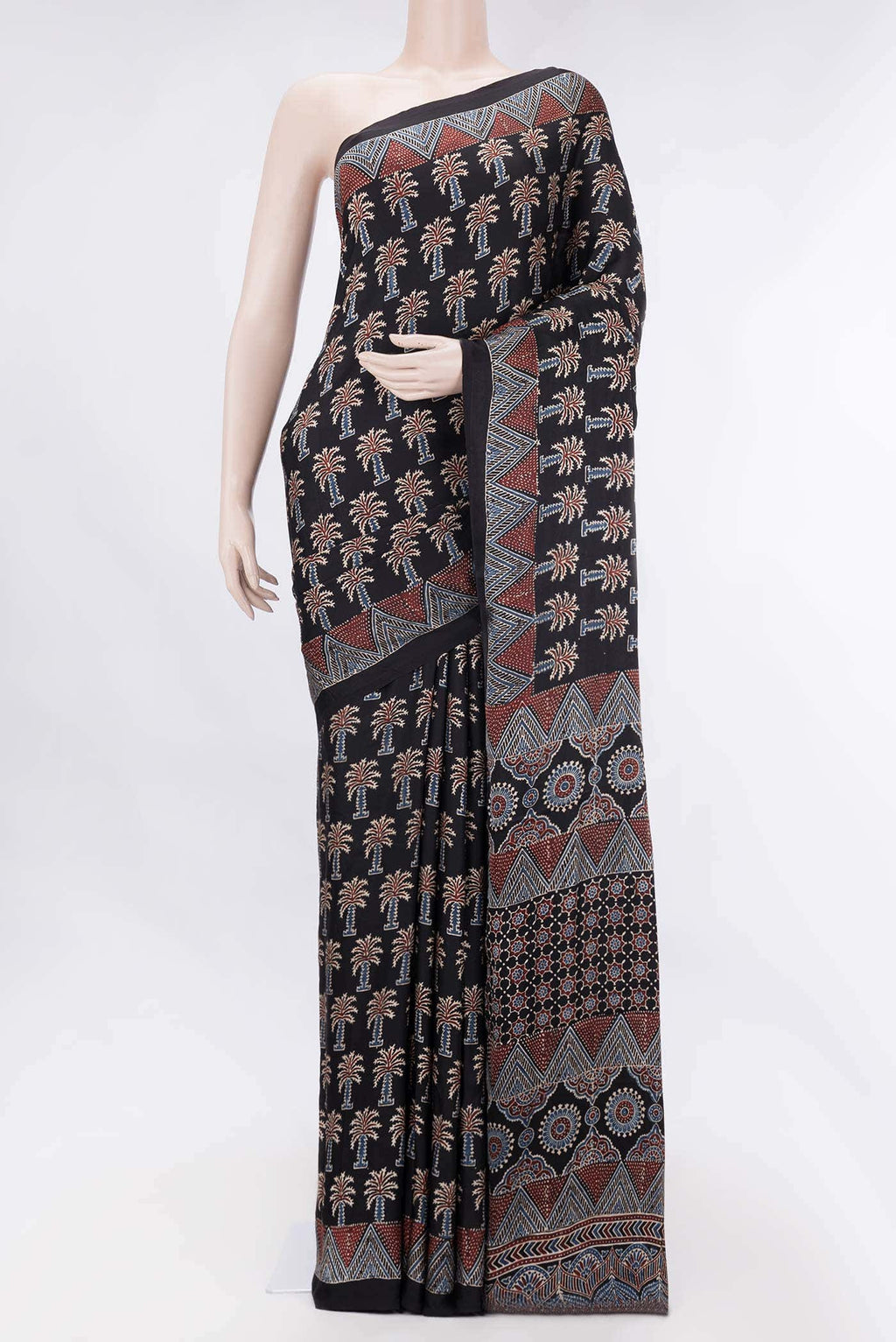 Black Dual Tone Satin Silk Saree