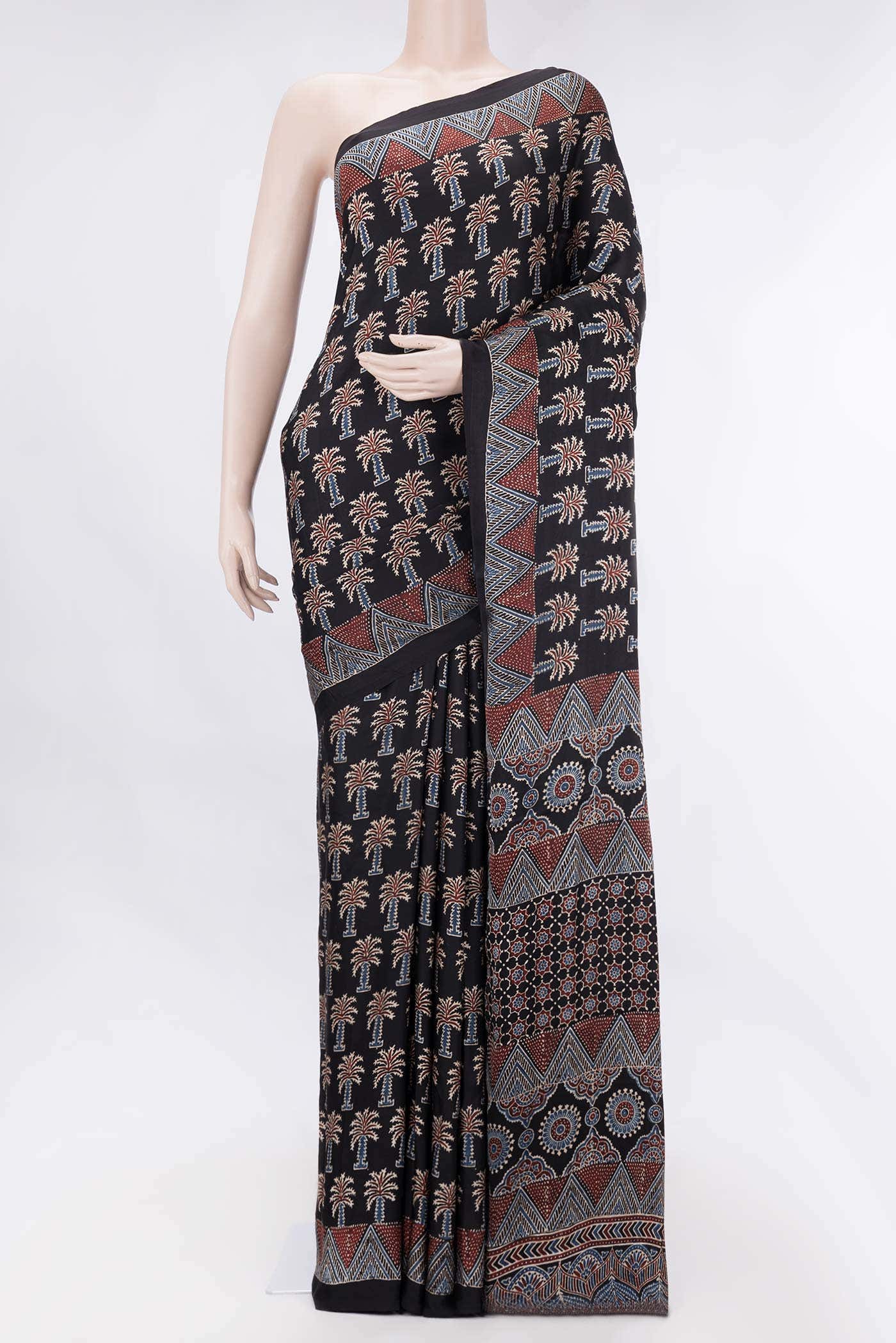 Black Dual Tone Satin Silk Saree