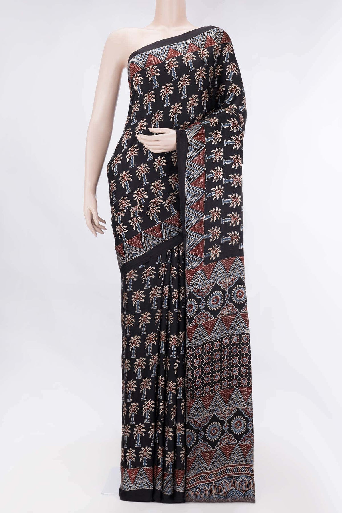 Black Dual Tone Satin Silk Saree