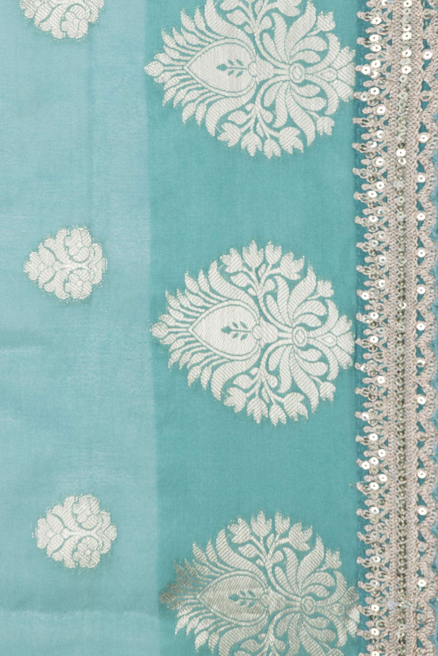 Davys Grey Dual Tone Banarasi Silk Saree