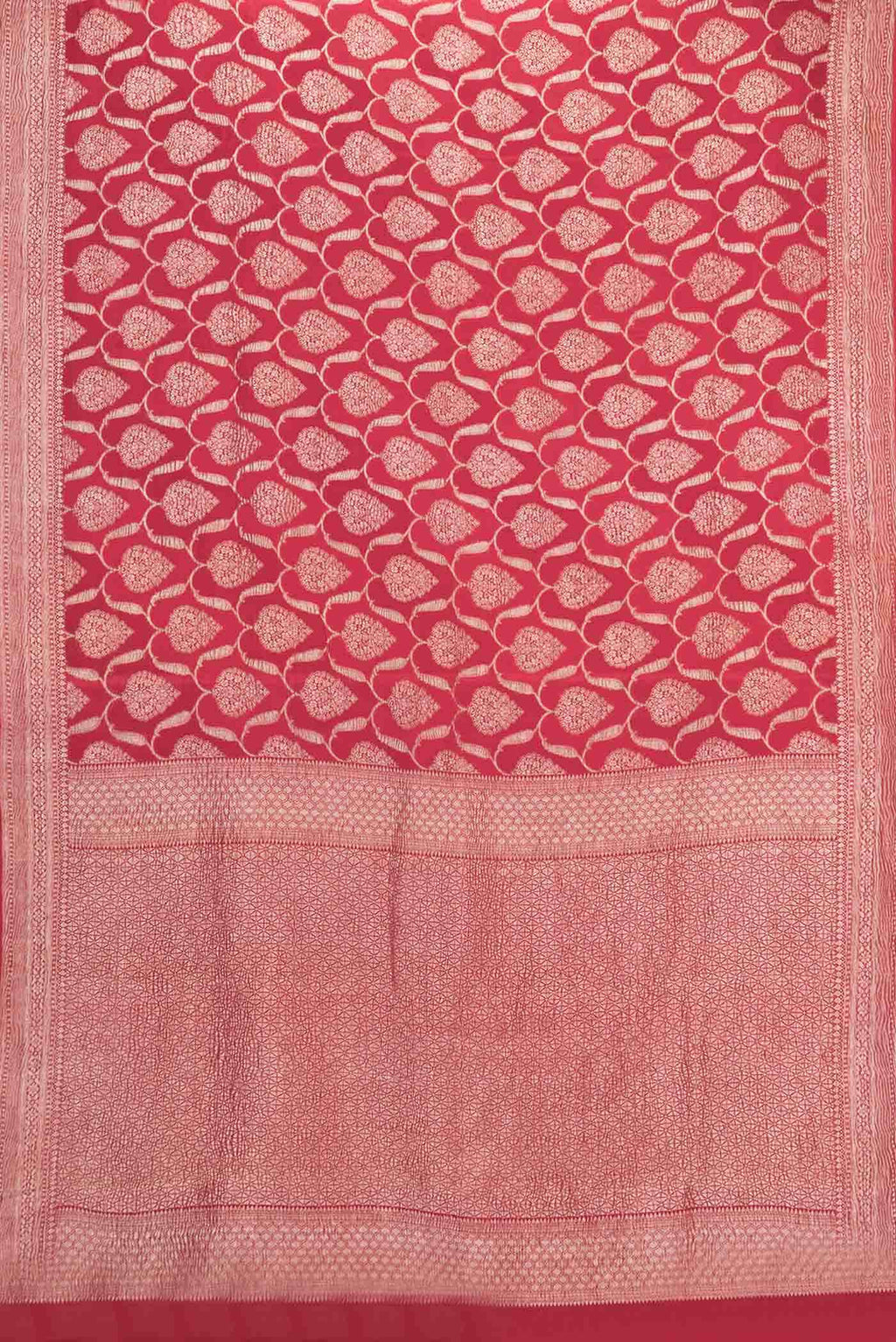 Red Dual Tone Georgette Saree