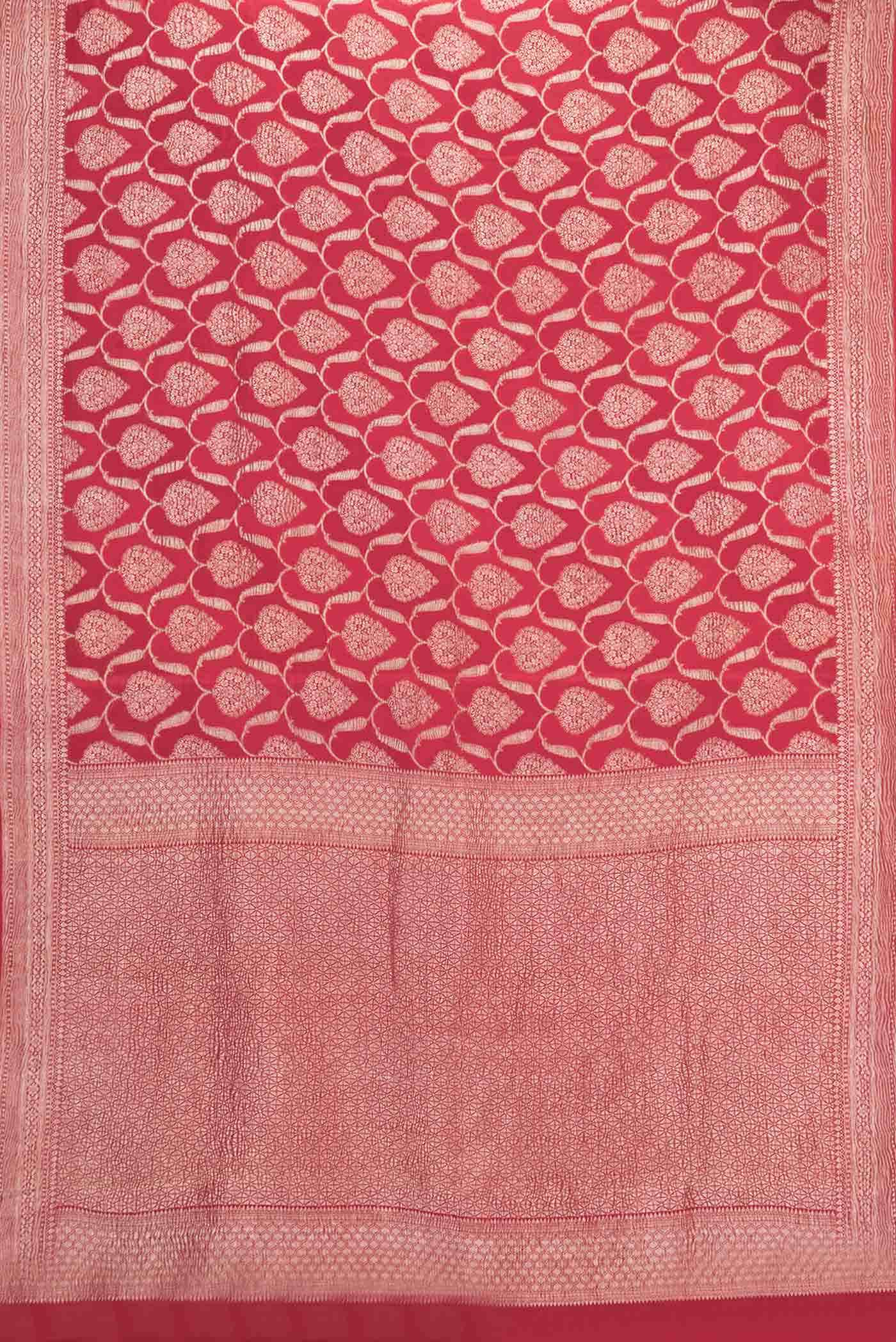 Red Dual Tone Georgette Saree