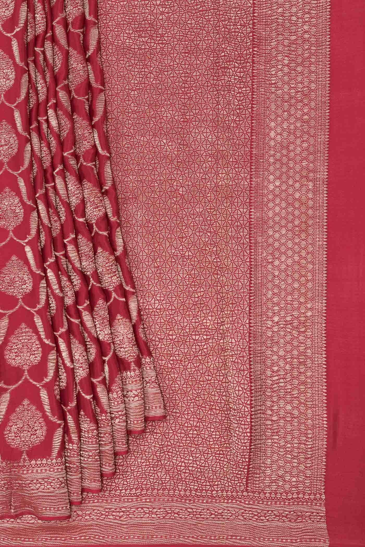 Red Dual Tone Georgette Saree