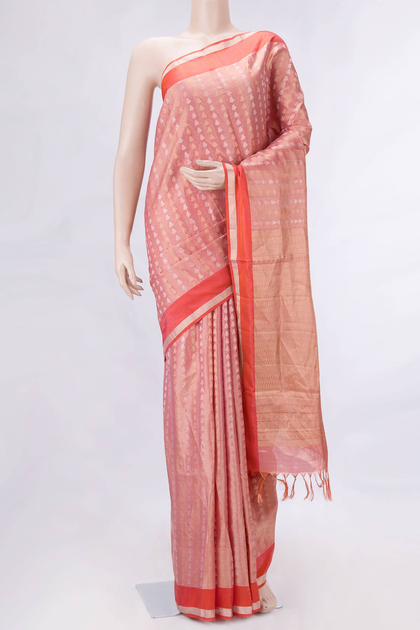 Pink Dual Tone Soft Silk Saree