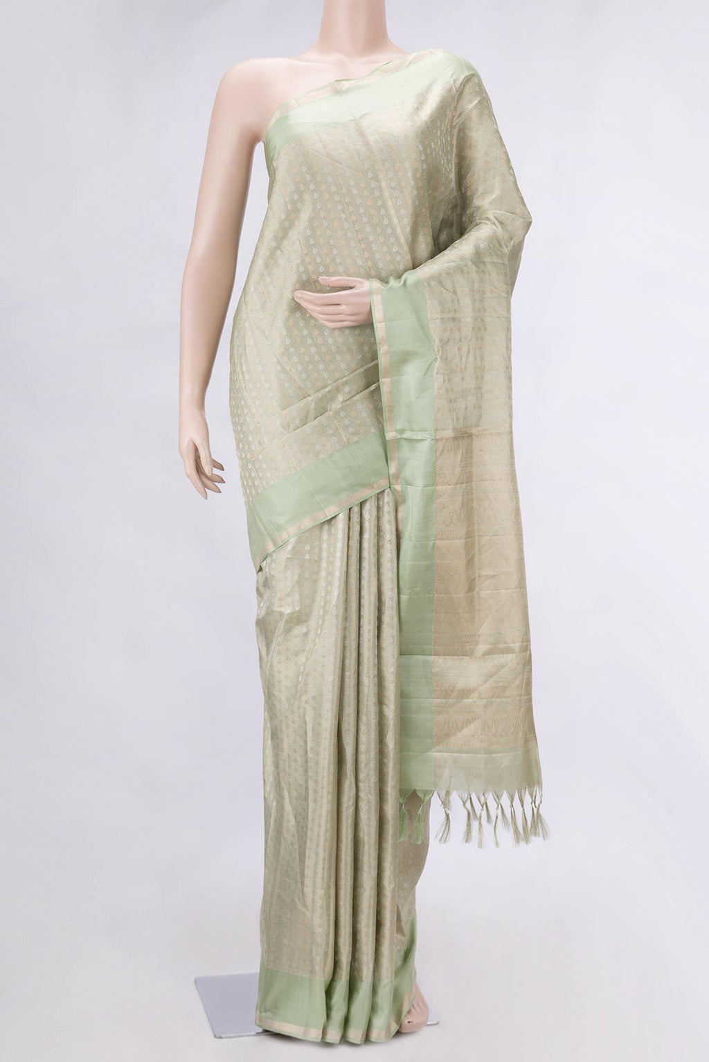 Light Green Dual Tone Soft Silk Saree