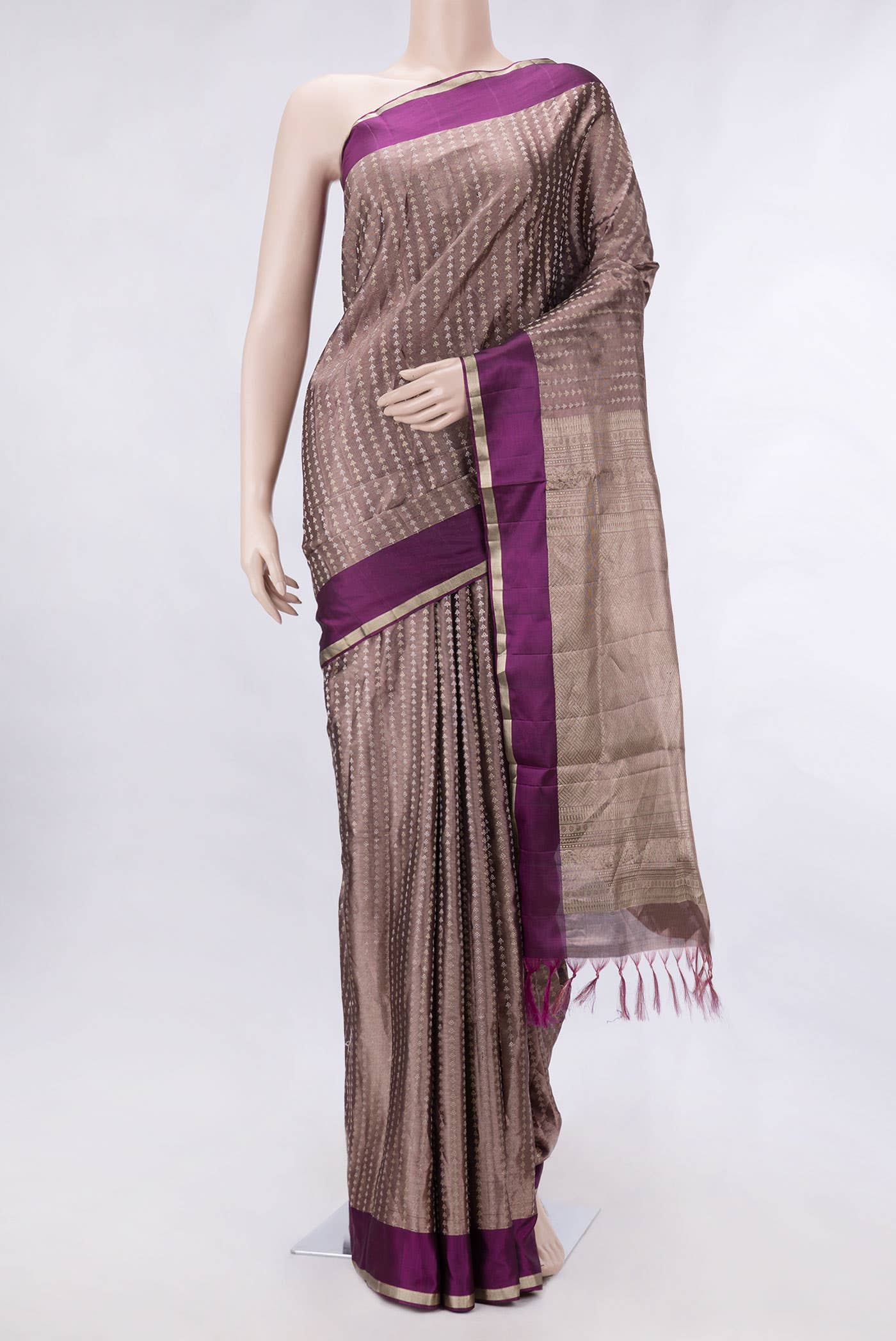 Burgundy Dual Tone Soft Silk Saree