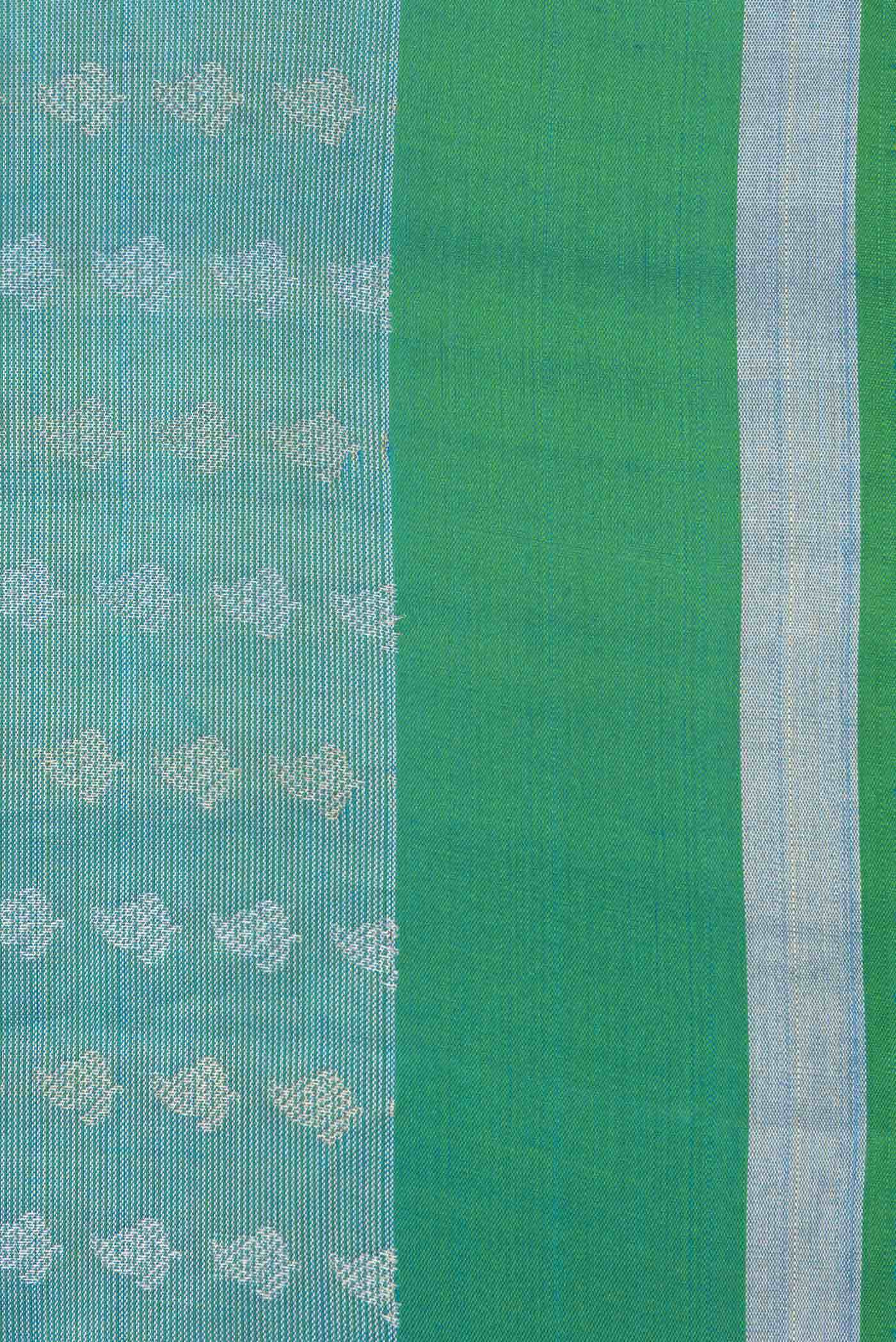 Peacock Blue Dual Tone Soft Silk Saree