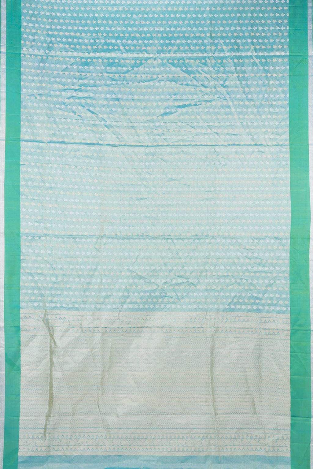 Peacock Blue Dual Tone Soft Silk Saree