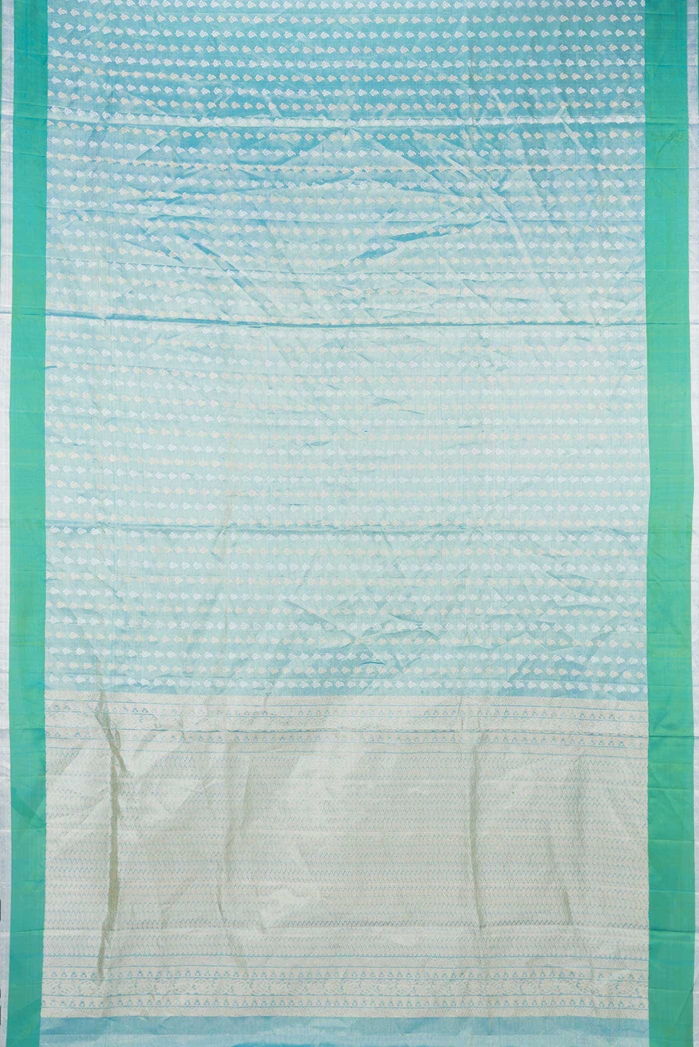 Peacock Blue Dual Tone Soft Silk Saree