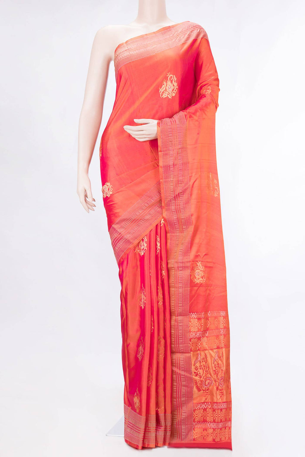 Coral Dual Tone Soft Silk Saree