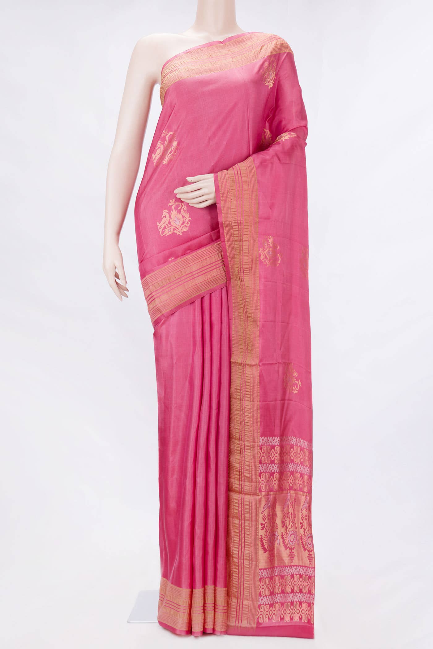 Pink Dual Tone Soft Silk Saree